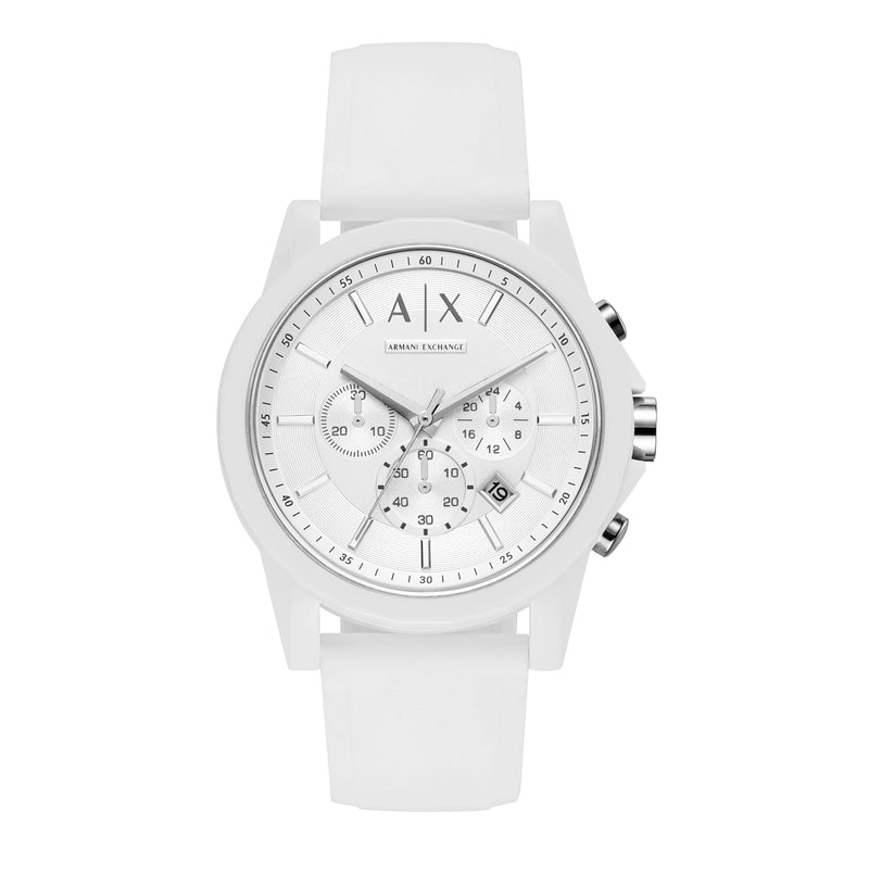 Armani AX1325 Luxe Chronograph White Rubber band AX1325
