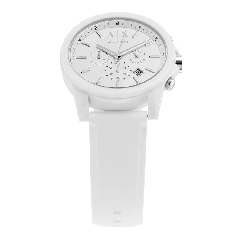 Armani AX1325 Luxe Chronograph White Rubber band AX1325