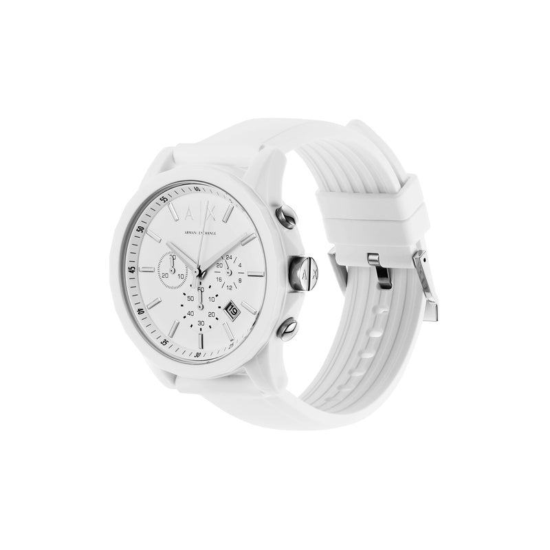 Armani AX1325 Luxe Chronograph White Rubber band AX1325