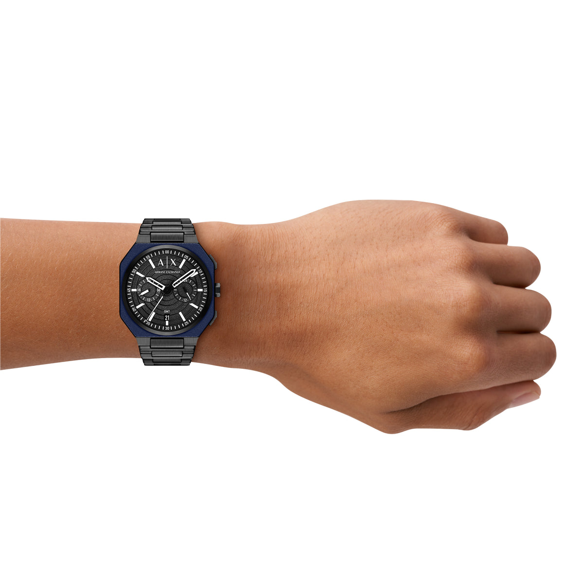 Armani Exchange Bass Black AX1482 on the wrist