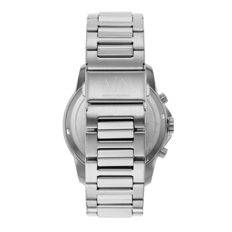Armani Sophisticated Black Dial Chronograph Watch with Steel Band AX1720