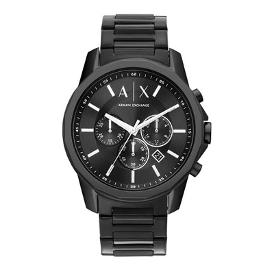 Armani Timeless Black Stainless Steel Chronograph Watch AX1722