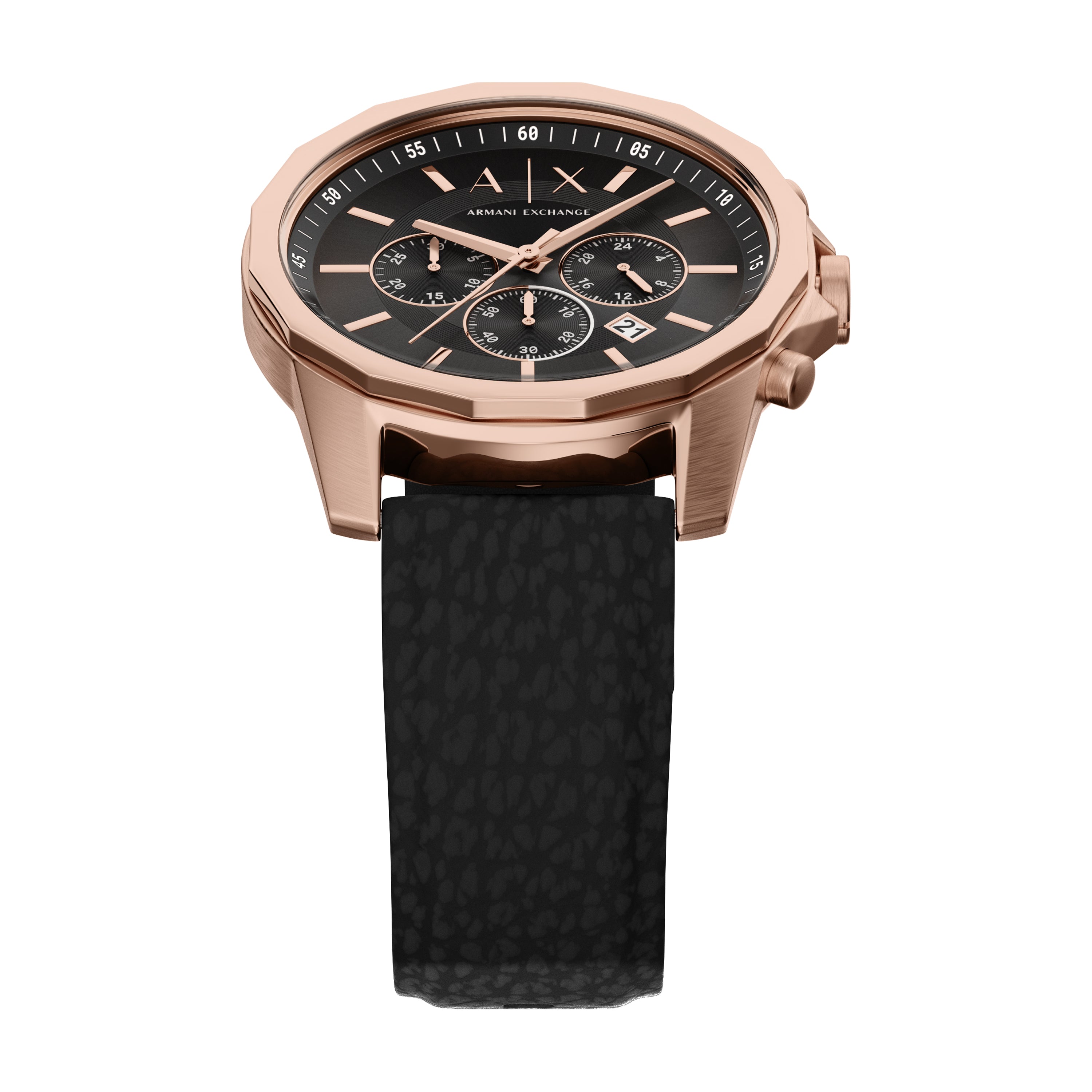 Armani Exchange Chronograph Black Rubber Band Watch AX1769