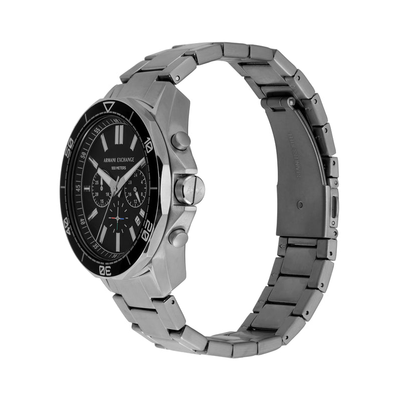 Armani Exchange Chronograph Gunmetal Stainless Steel Watch AX1959