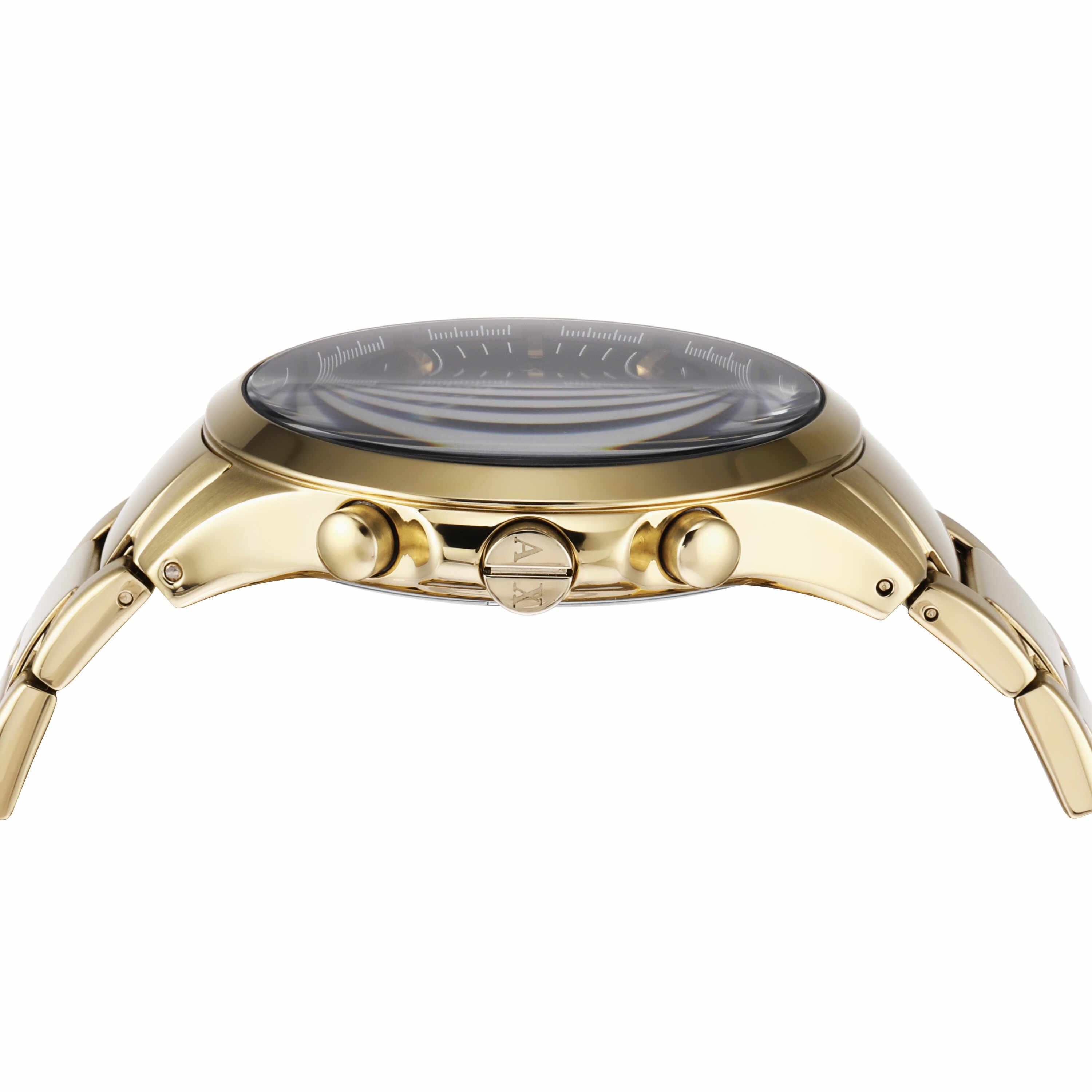 Armani Exchange Chronograph Gold Stainless Steel Black Dial Watch AX2137