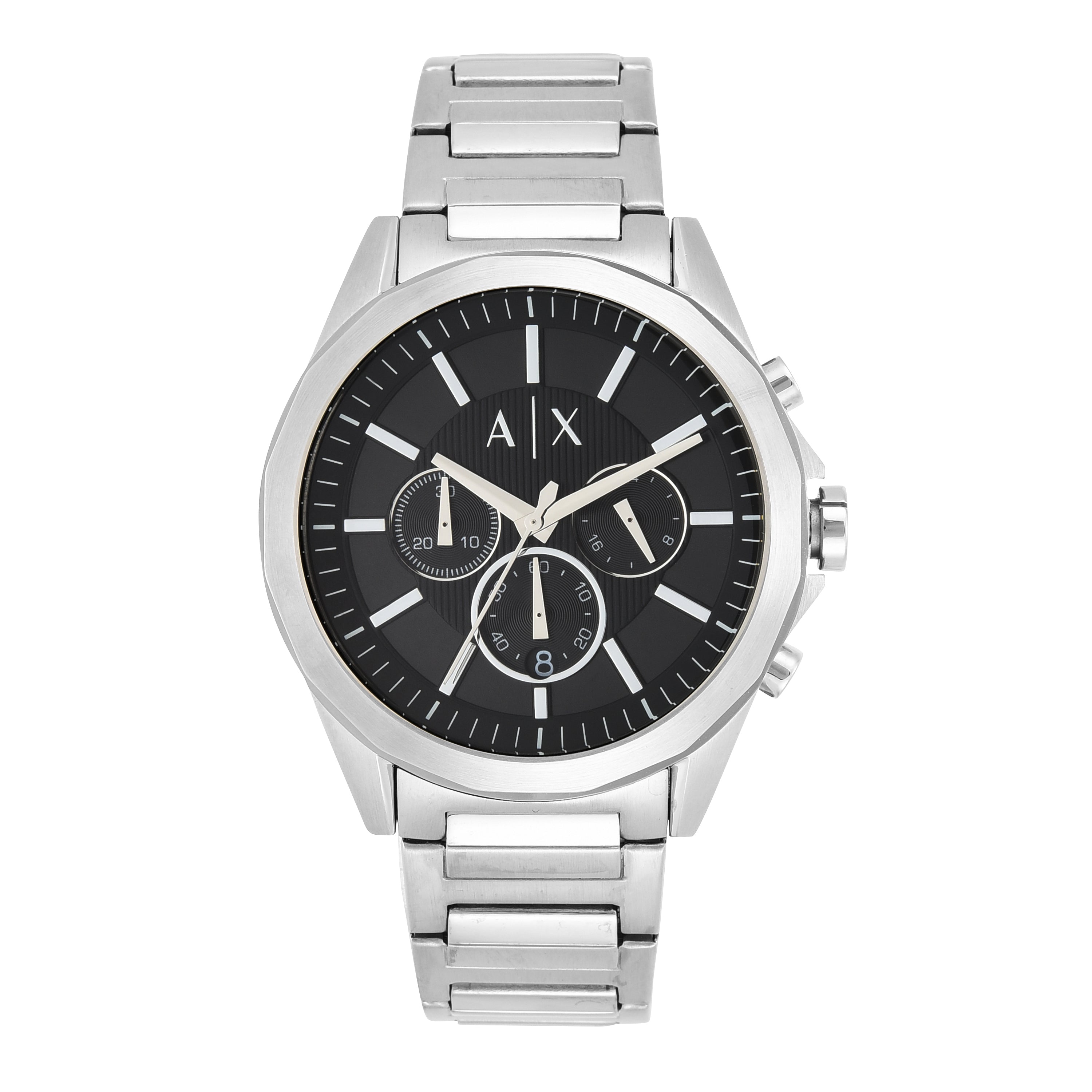 Armani Exchange Drexler Chronograph Black Dial Steel Bracelet AX2600