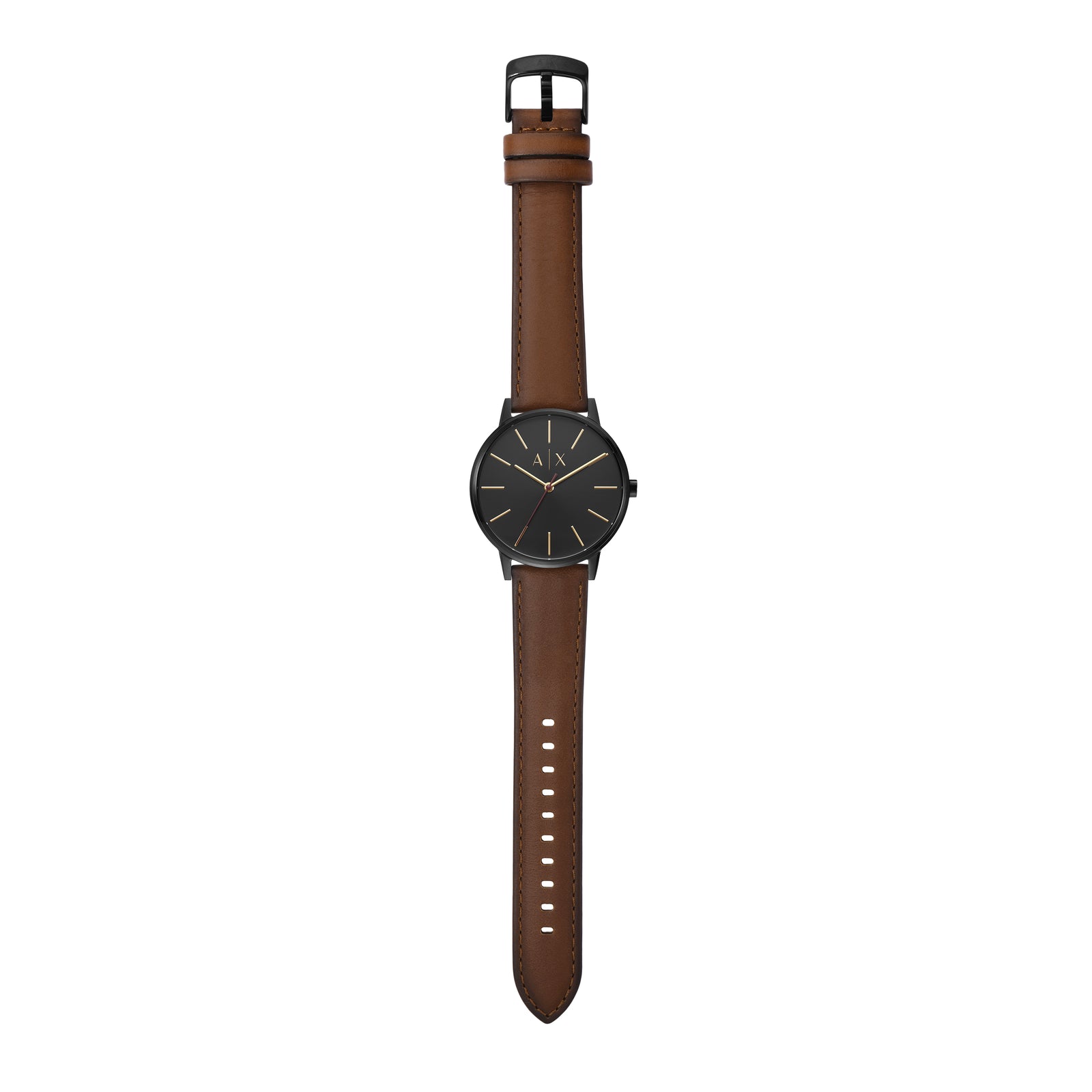 Armani Cayde Classic Brown Leather Timepiece AX2706 Watch Direct