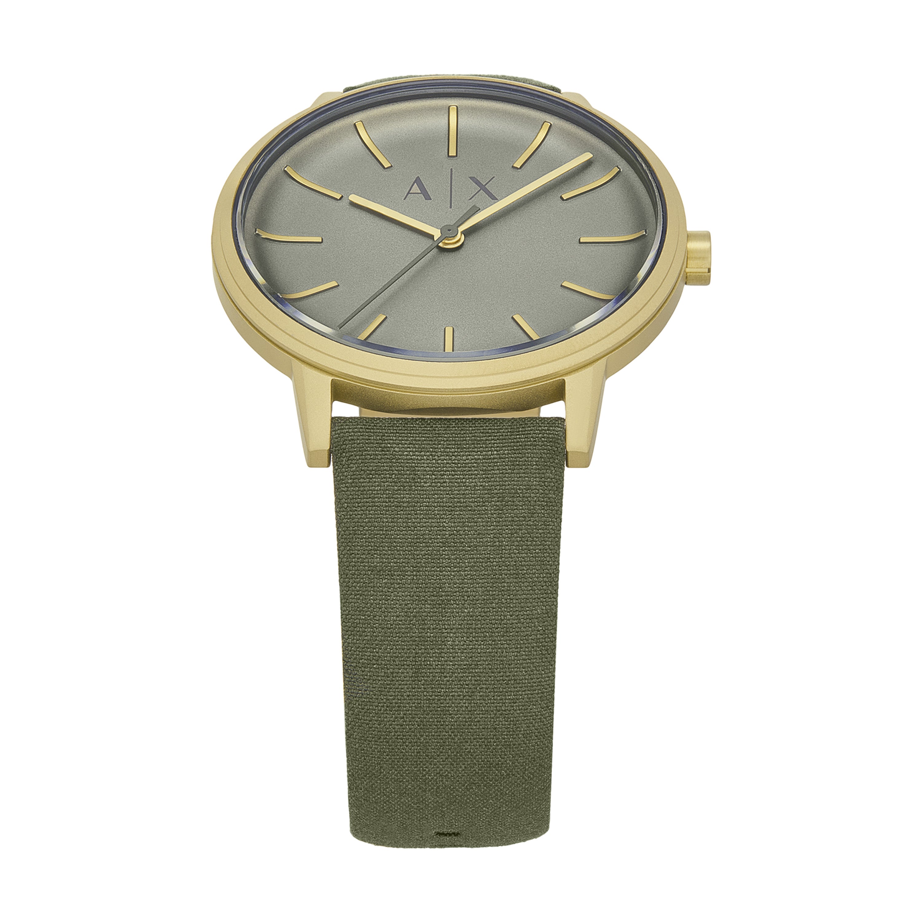 Armani Exchange Analogue Green Leather Strap Watch AX2765
