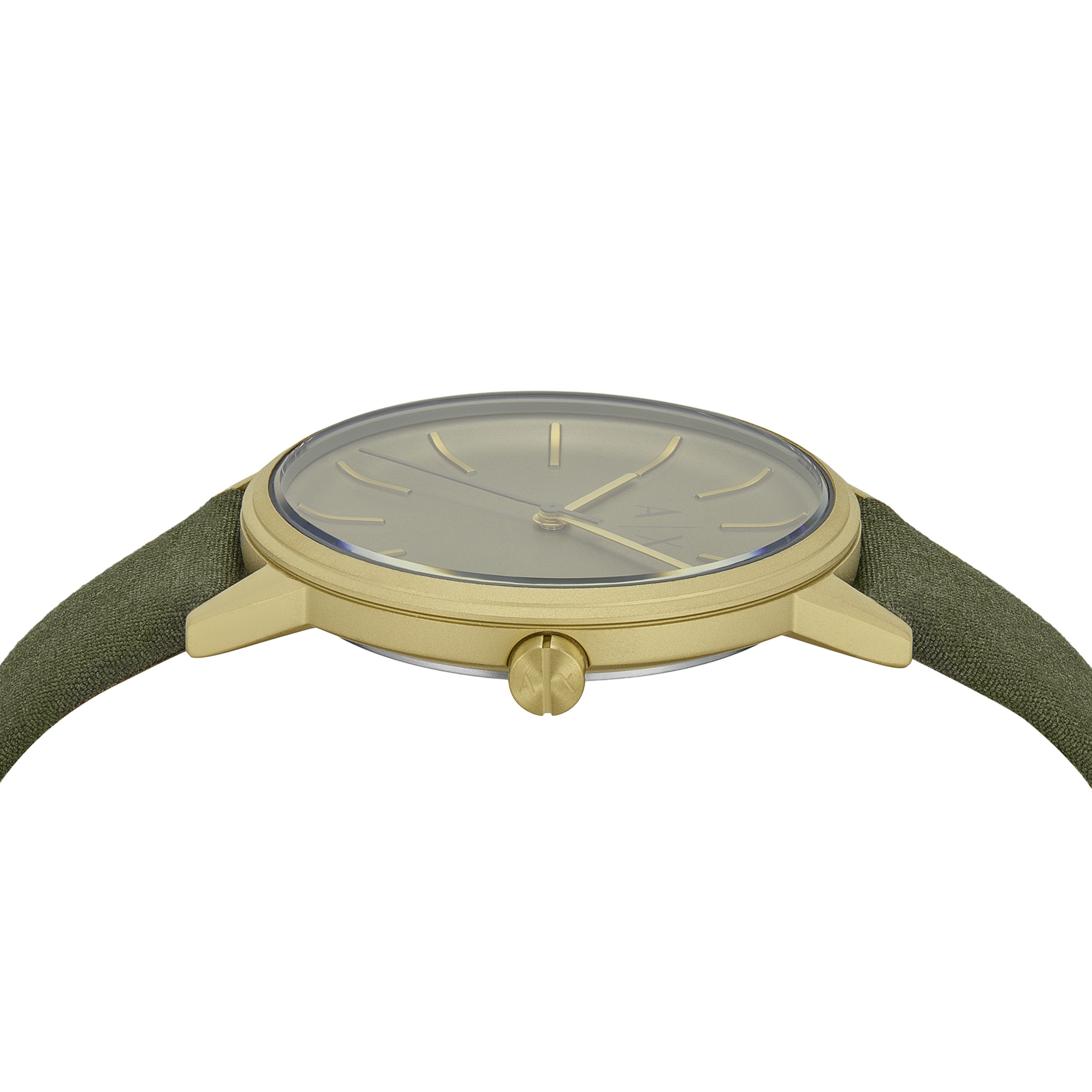 Armani Exchange Analogue Green Leather Strap Watch AX2765