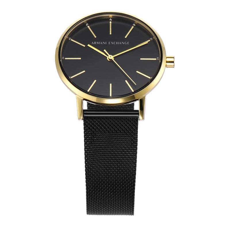 Armani Sophisticated Black Mesh Wristwatch for Modern Elegance AX5548
