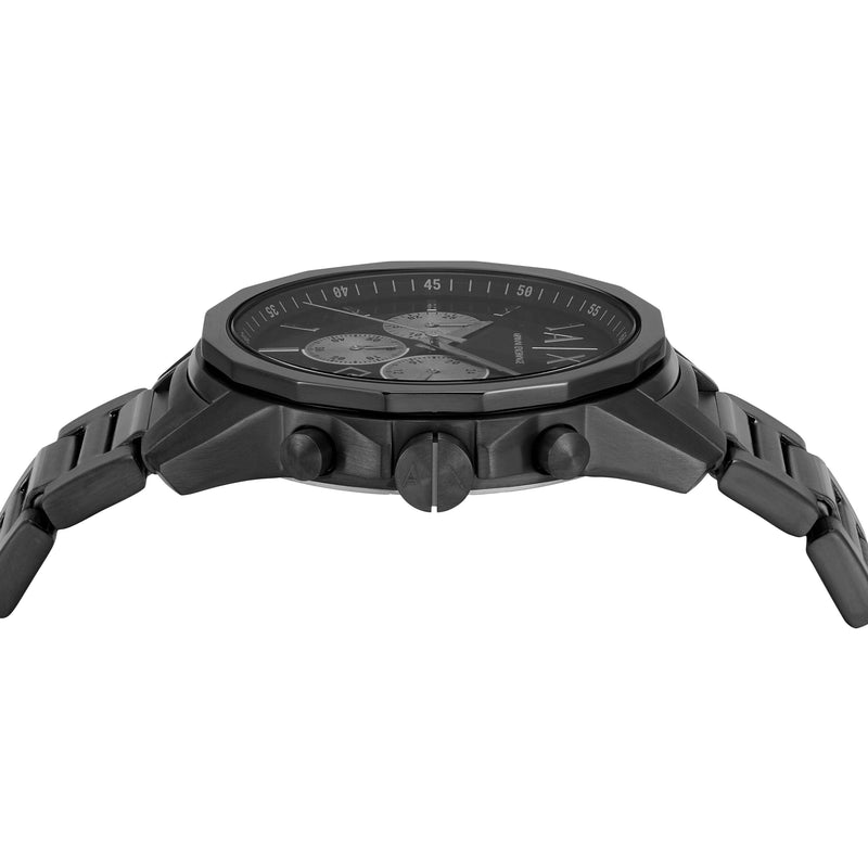 Armani Exchange Black Stainless Steel Watch and Bracelet Set AX7163SET