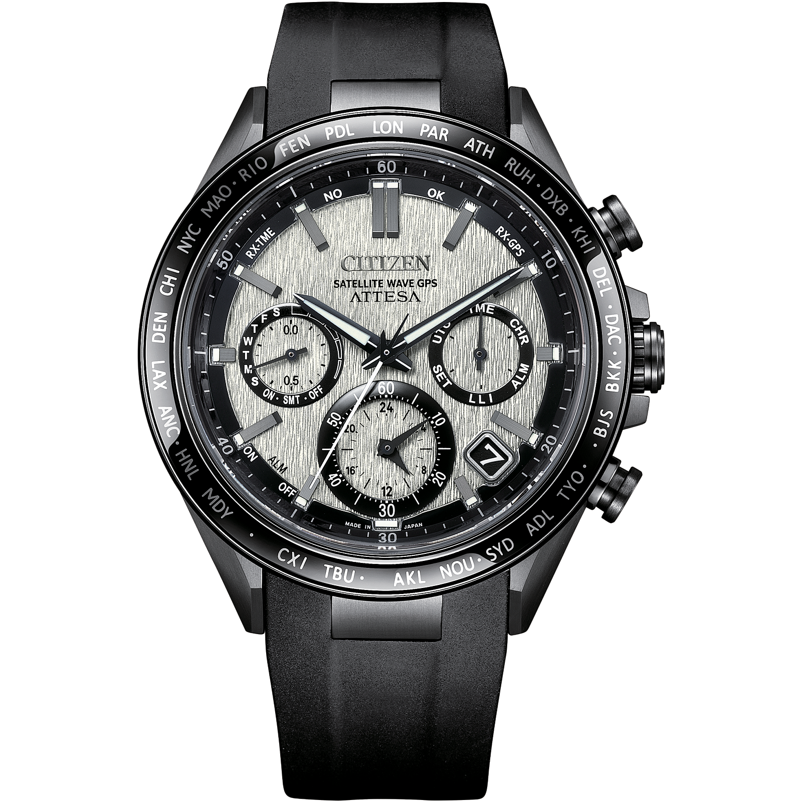 Citizen Attesa Satellite Eco-Drive Polyurethane Band Watch CC4055-14H
