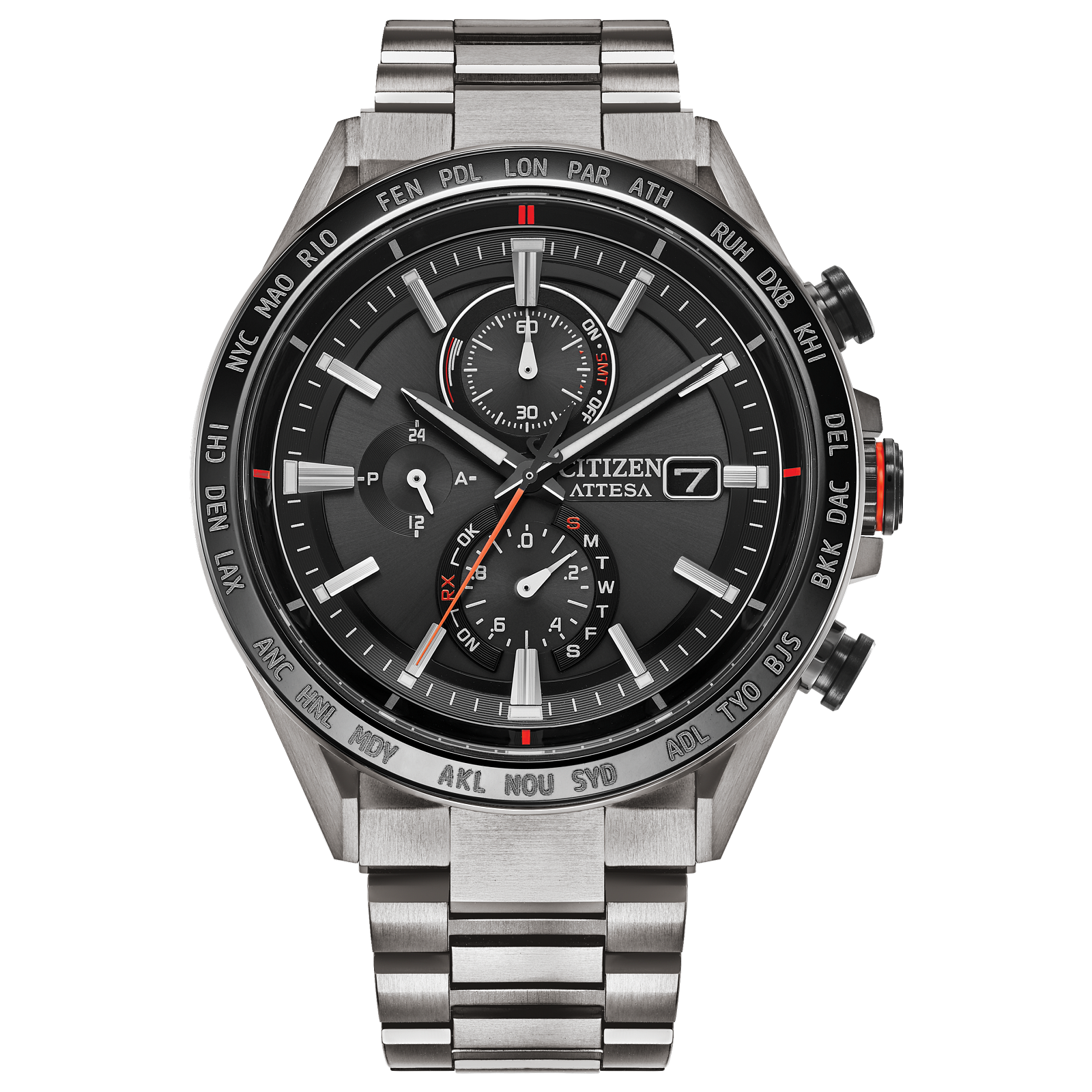 Citizen Attesa Radio Controlled Eco-Drive Titanium Watch AT8189-61E