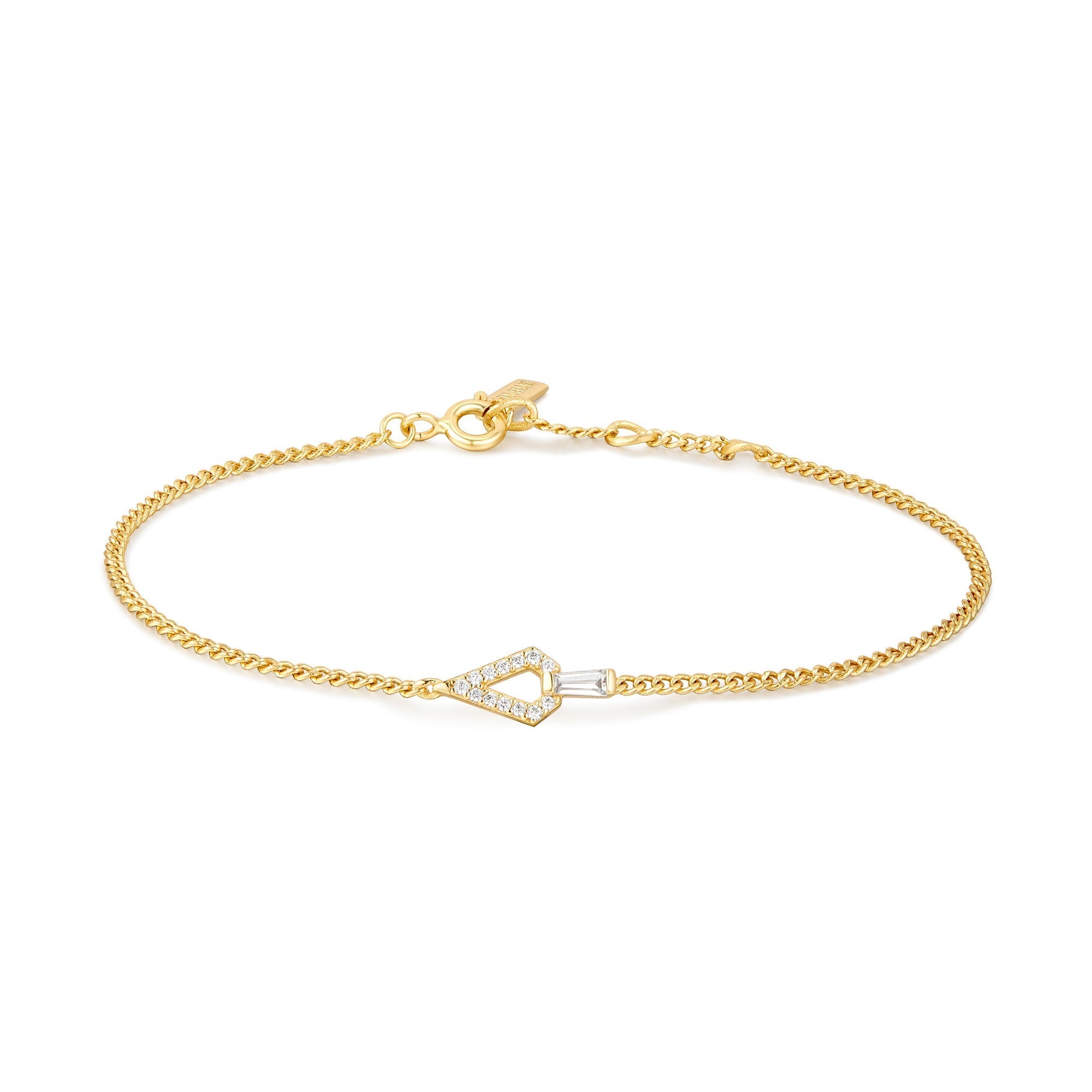 Ania Haie Gold Bracelet Geometric Cubic Zirconia Modern Luxury