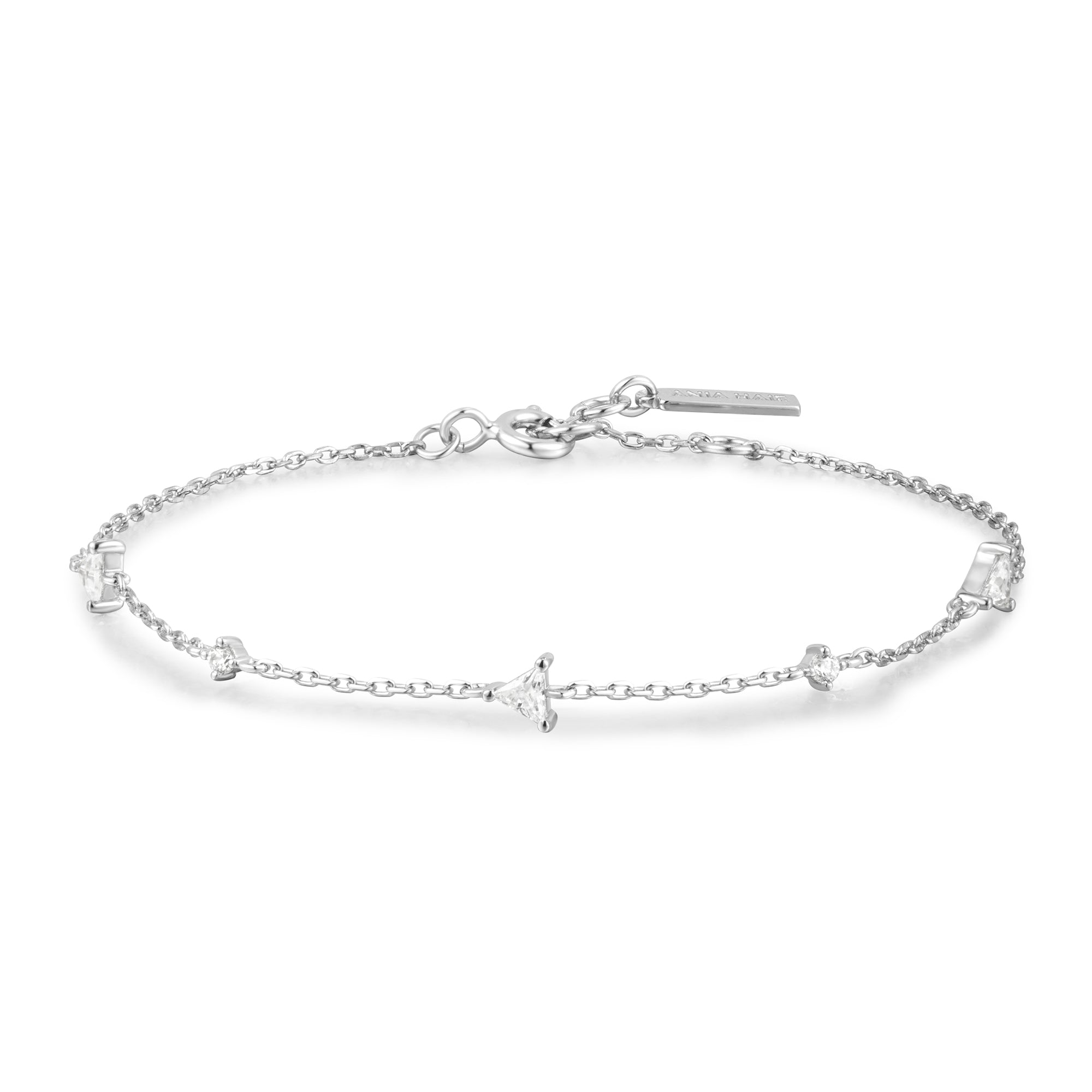 Ania Haie Silver Zirconia Bracelet Modern Luxury Trendy Design