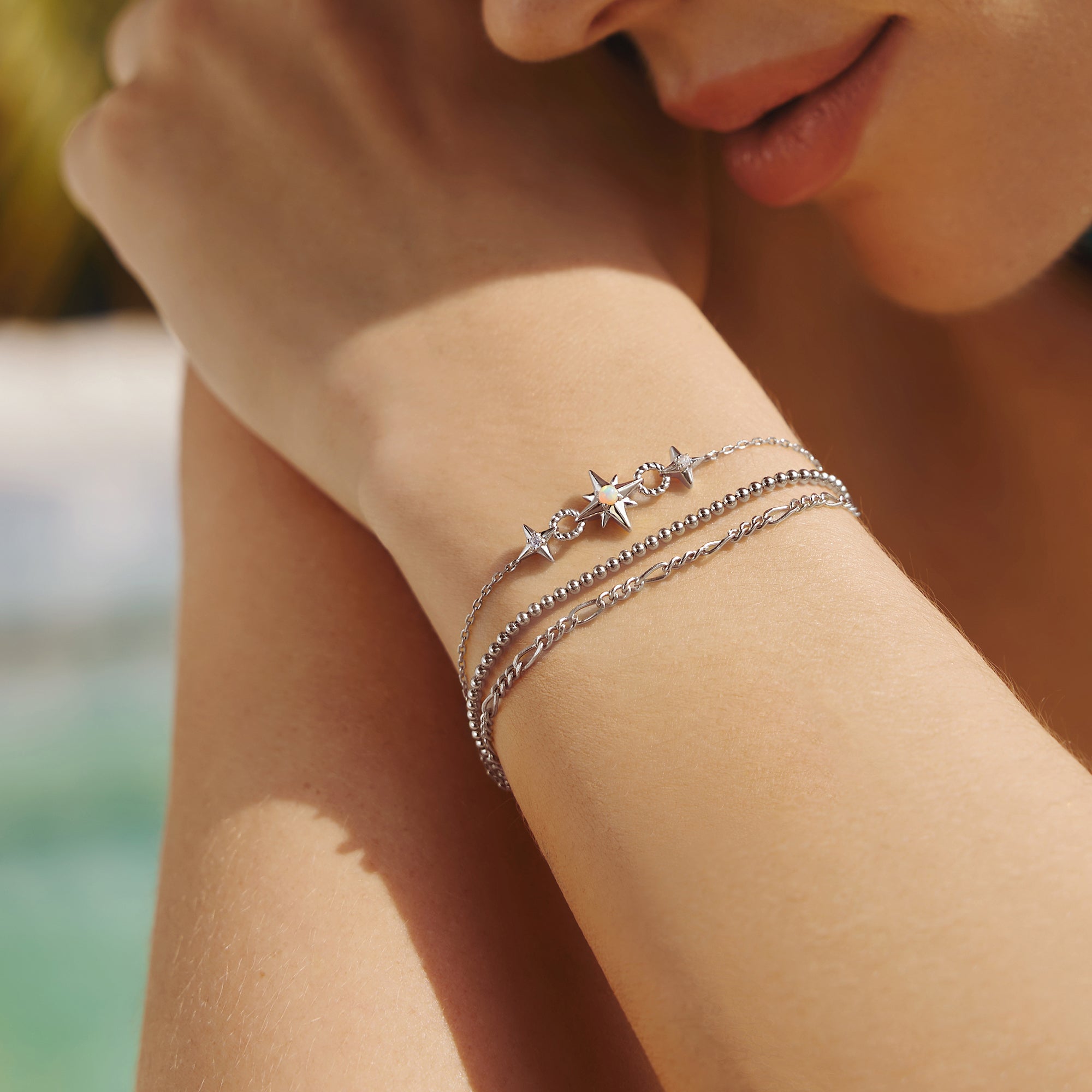 Ania Haie Silver Linked Star Bracelet