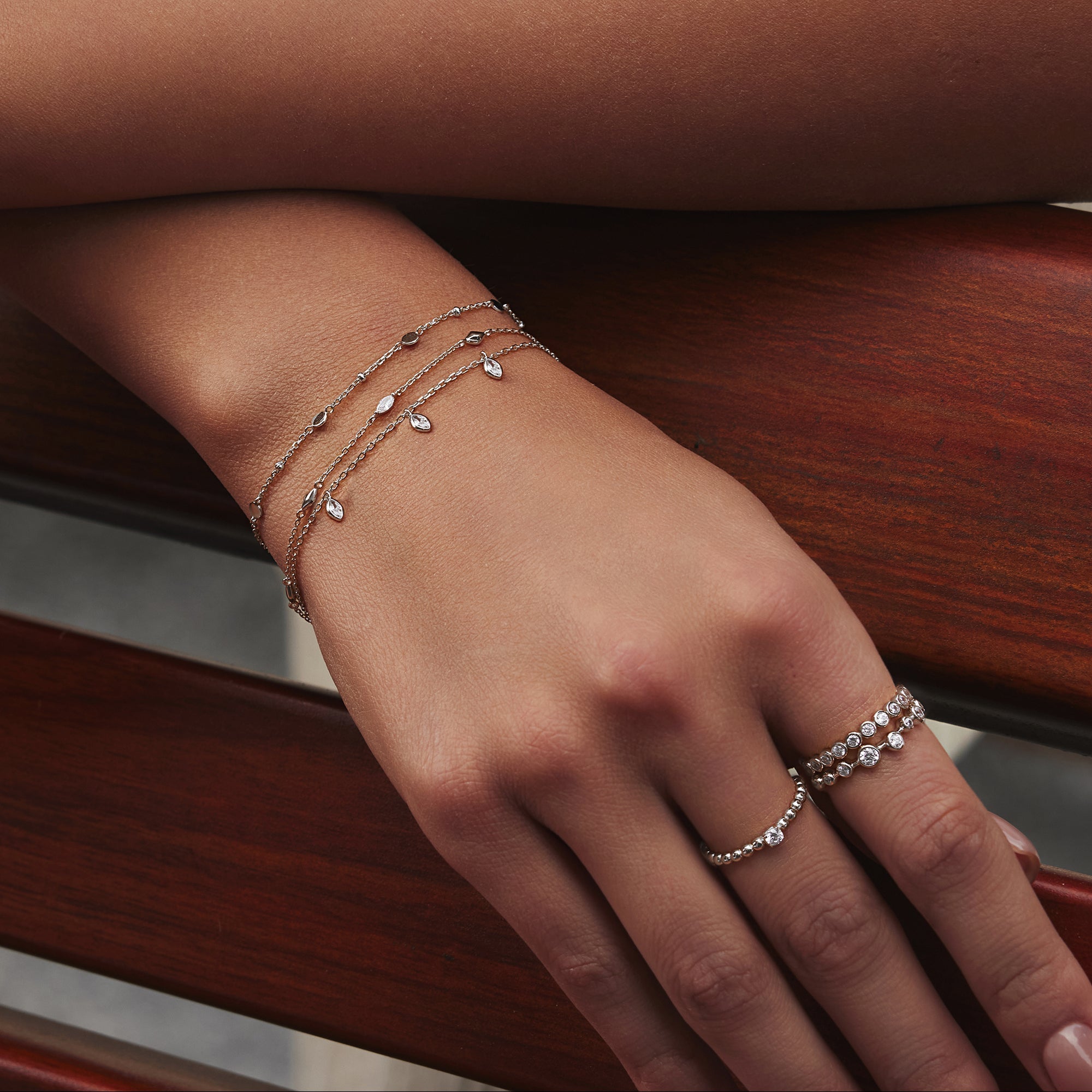 Silver Triple Station Bracelet for Women Elegant Timeless Design