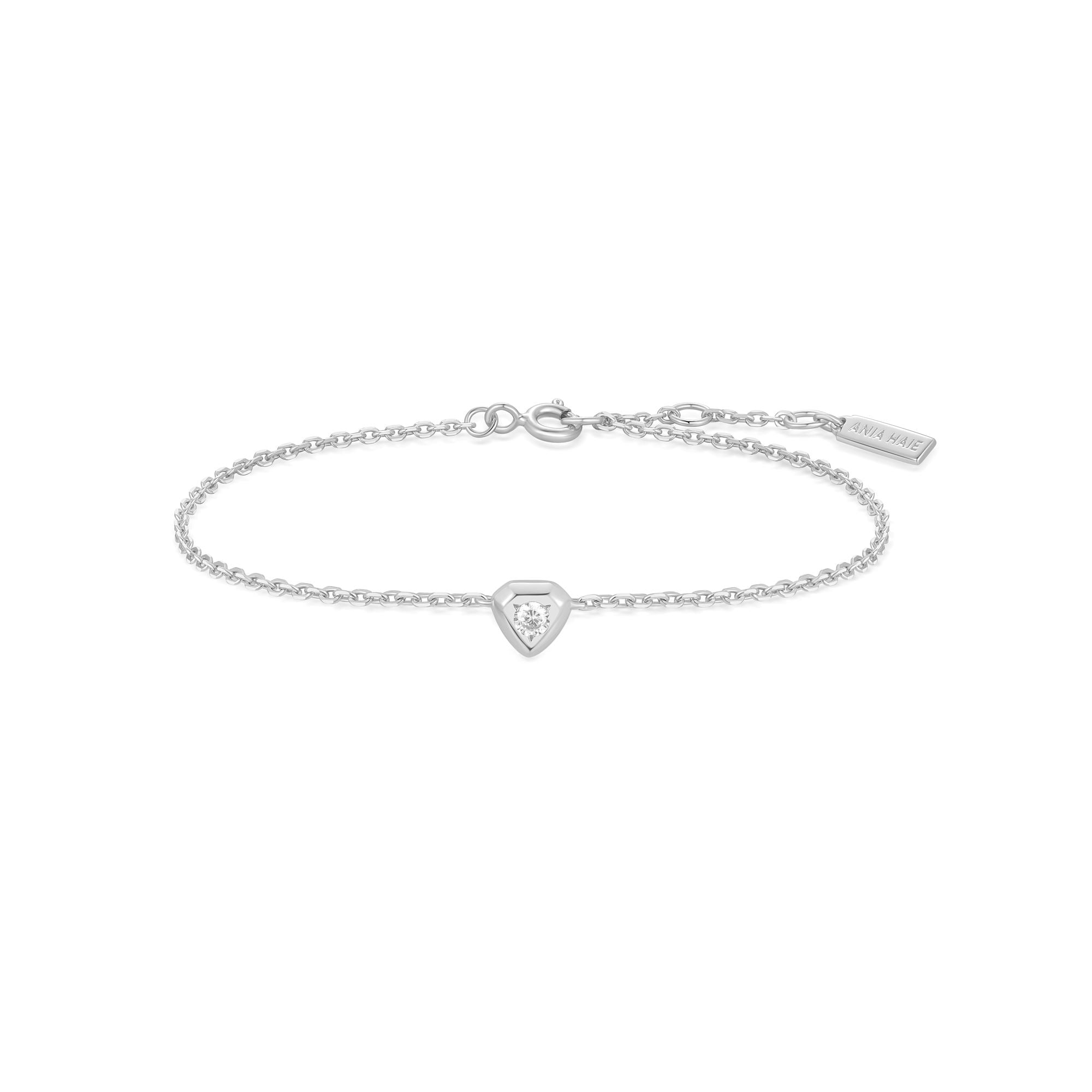 Ania Haie Silver Shield Bracelet for Women Sparkling Confidence