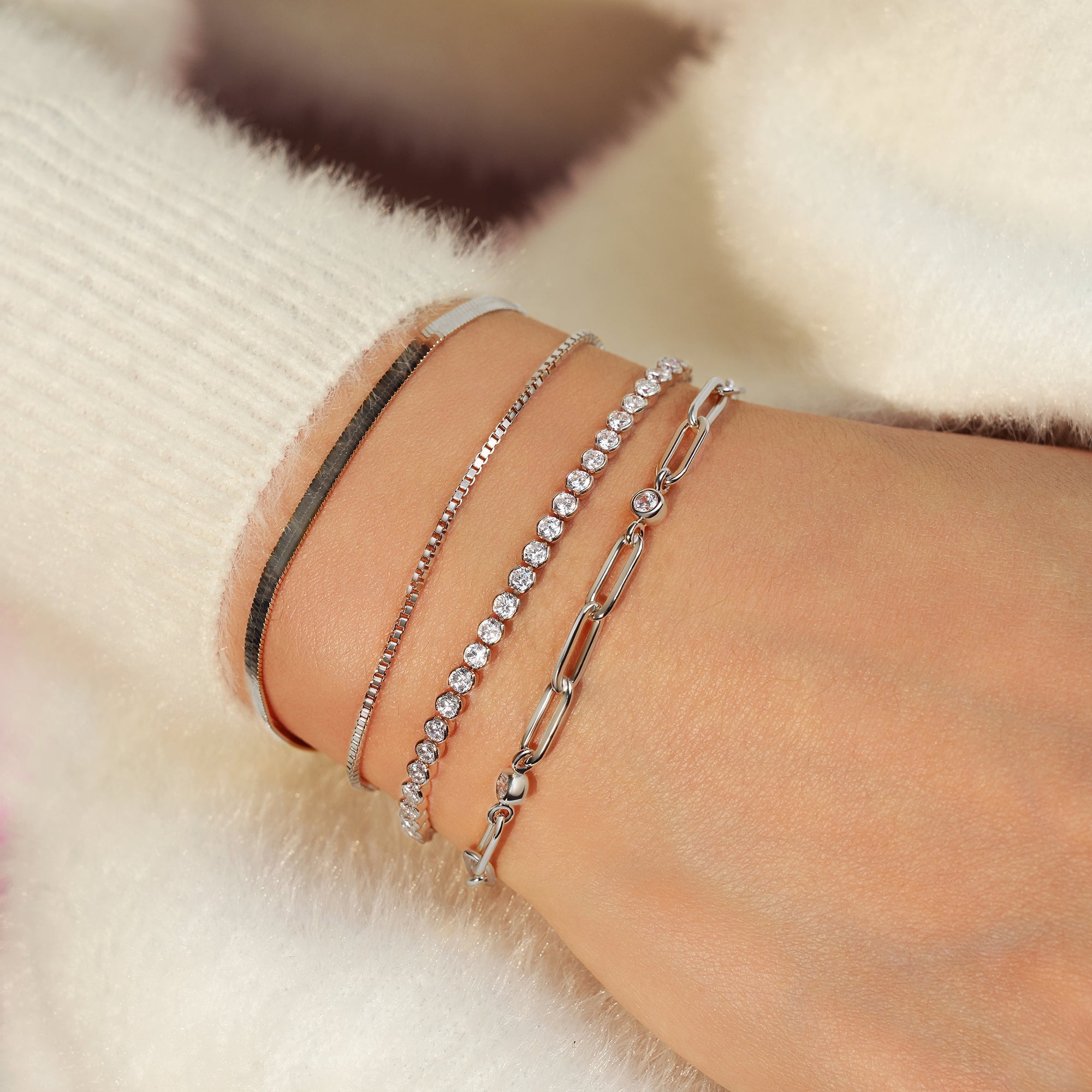 Ania Haie Silver Paper Clip Chain Bracelet Modern Luxury Style