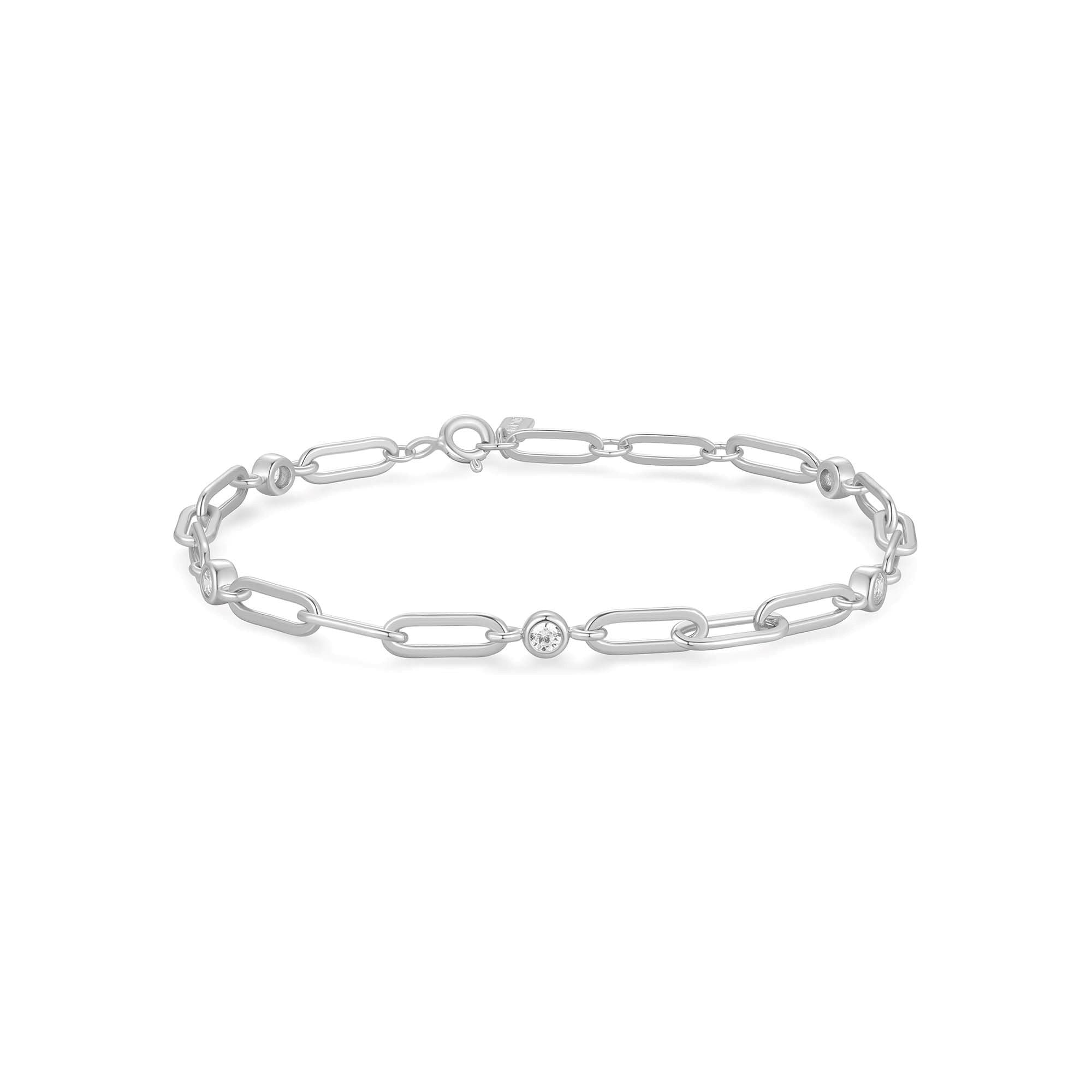 Ania Haie Silver Paper Clip Chain Bracelet Modern Luxury Style