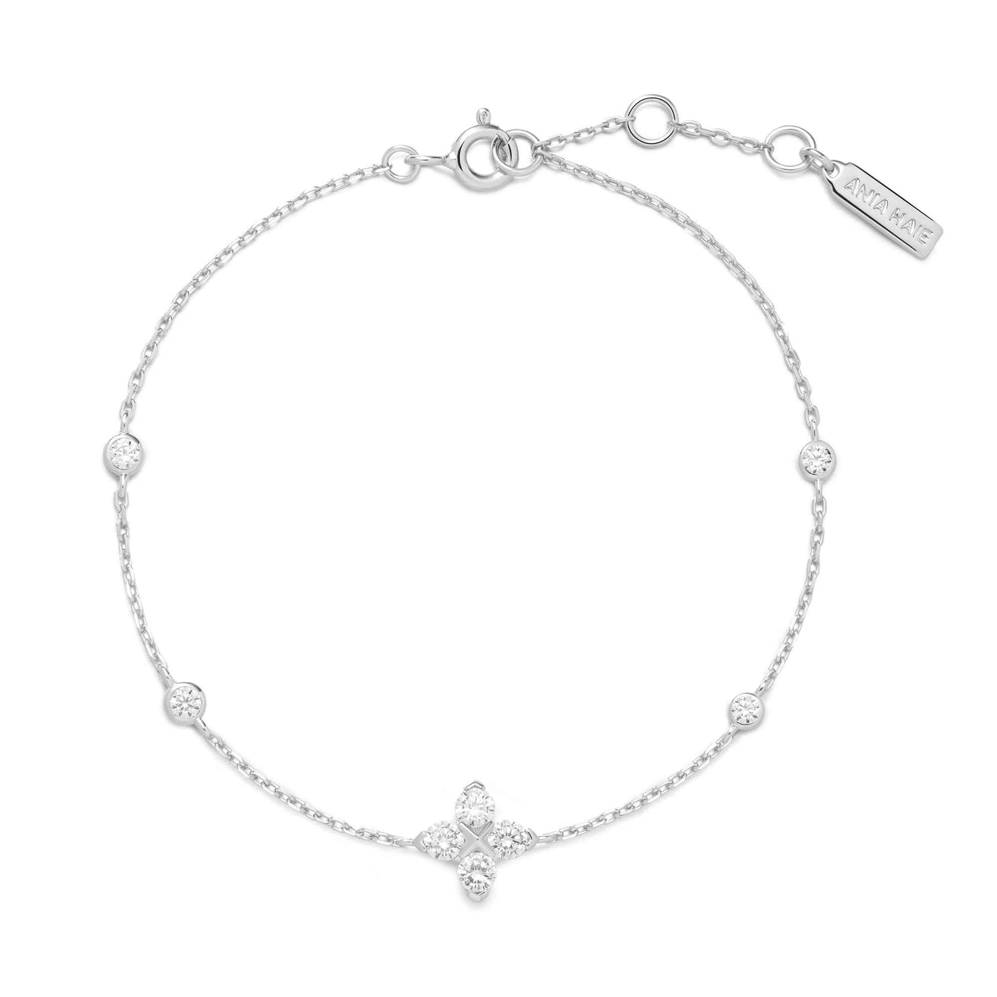 Ania Haie Silver Sparkling Lucky Clover Bracelet