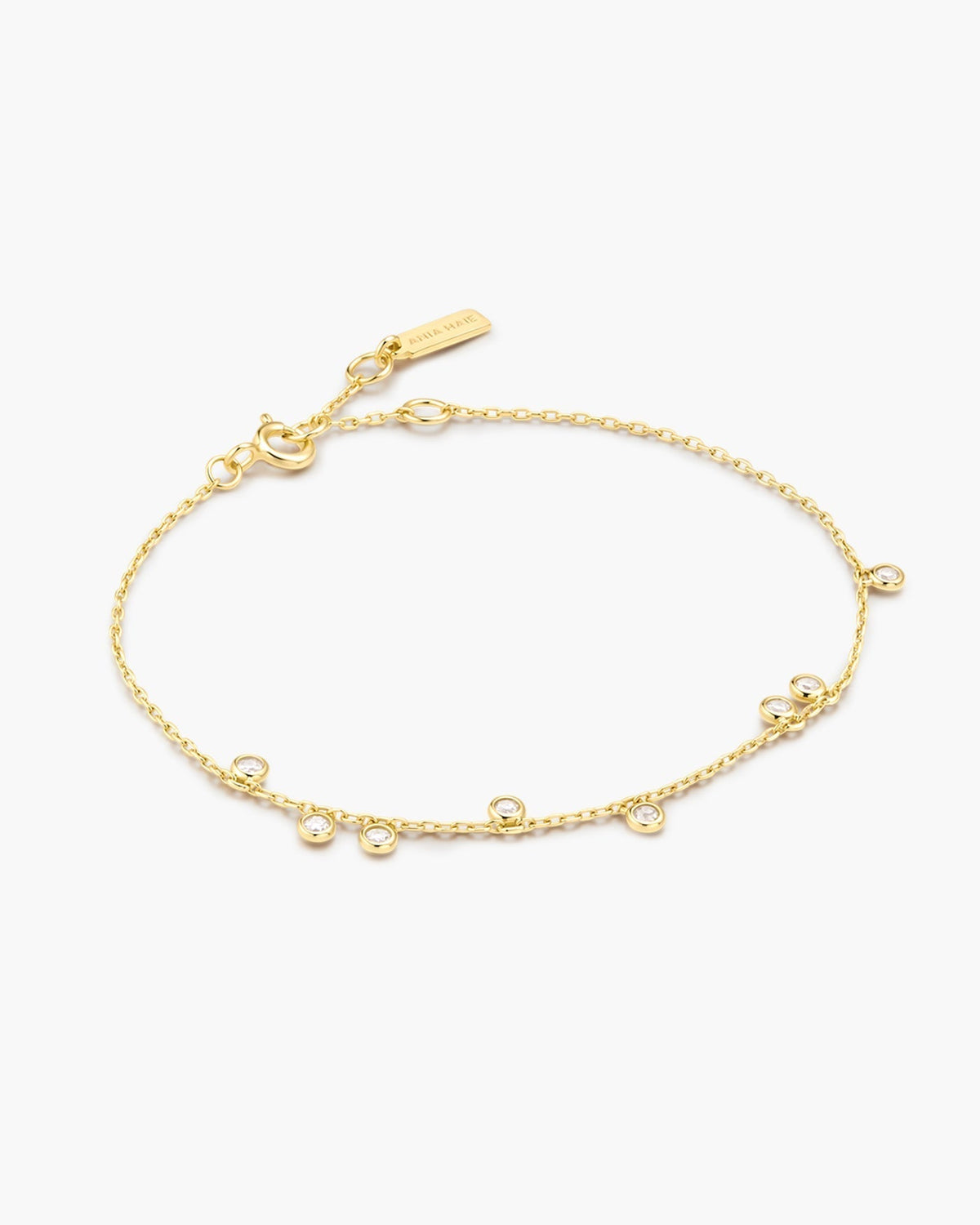 Ania Haie Gold Bezel-Set Droplet Station Bracelet B076-01G B076-01G front packshot