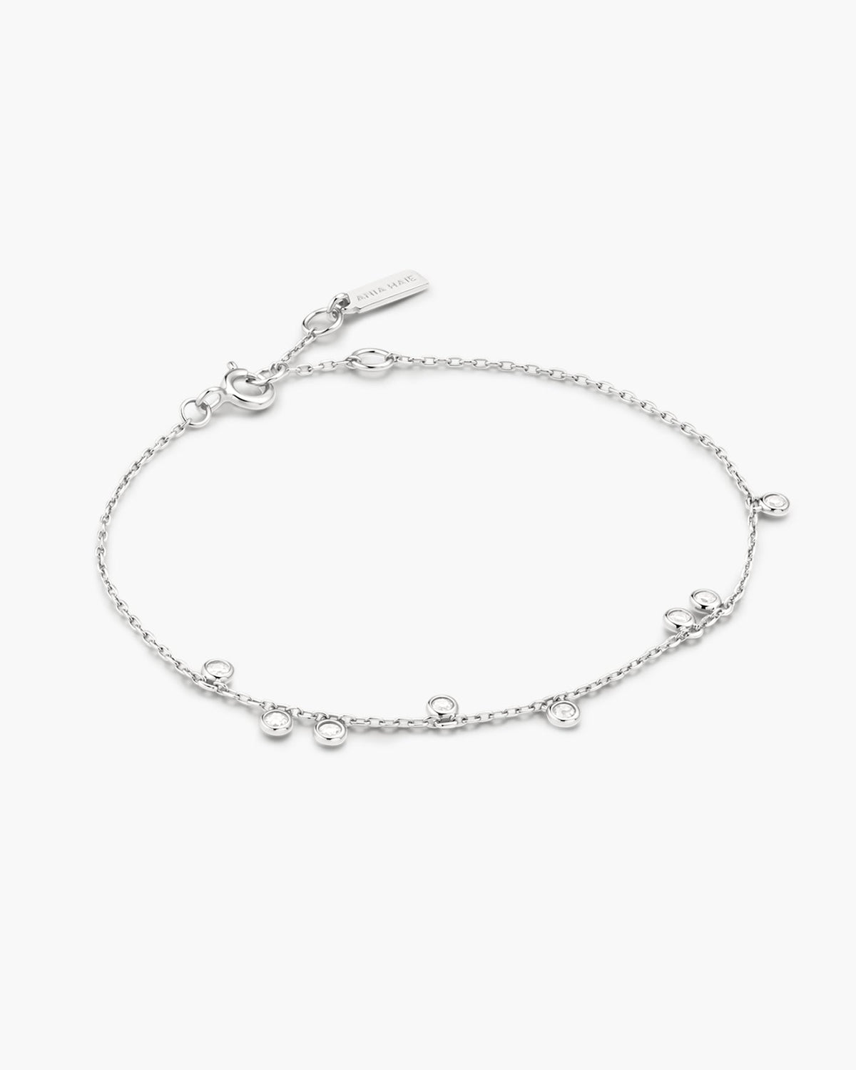 Ania Haie Silver Bezel-Set Droplet Station Bracelet B076-01H B076-01H front packshot
