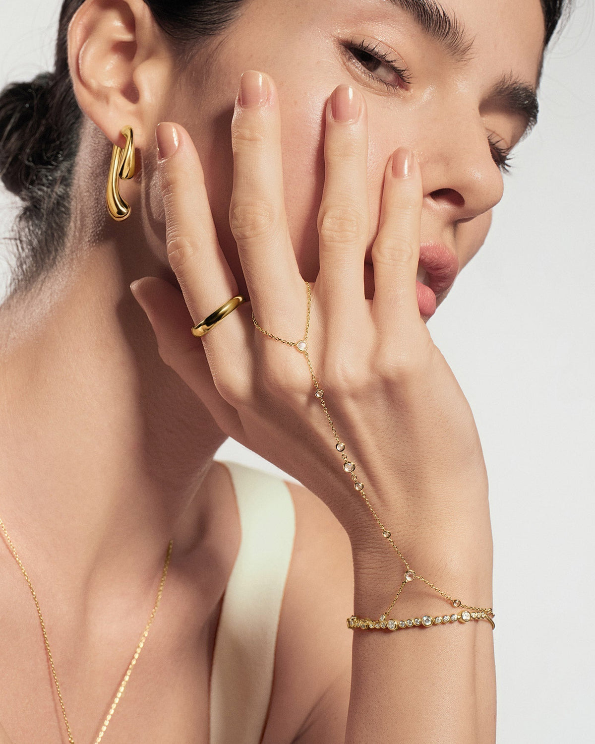 Ania Haie Gold Sculptural Arc Hoop Earrings E078-16G E078-16G view 2
