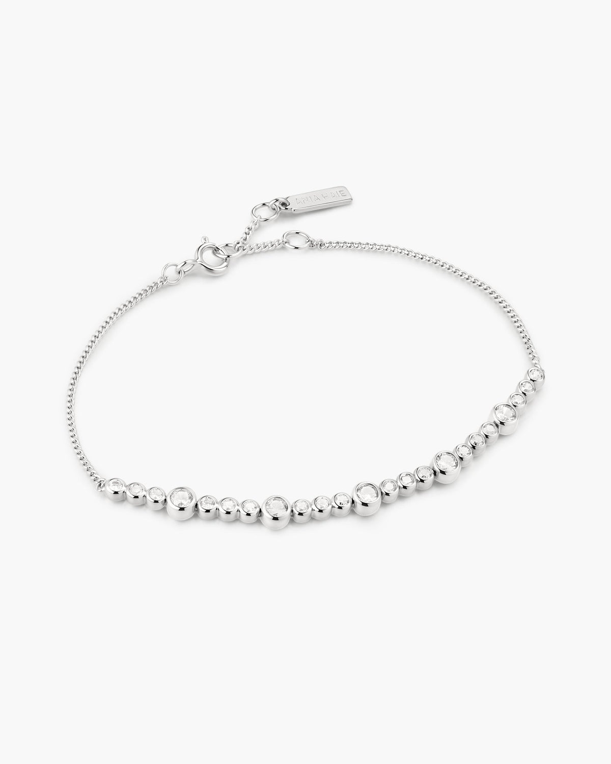 Ania Haie Silver Alternating Bezel-Set Bracelet B076-11H B076-11H front packshot