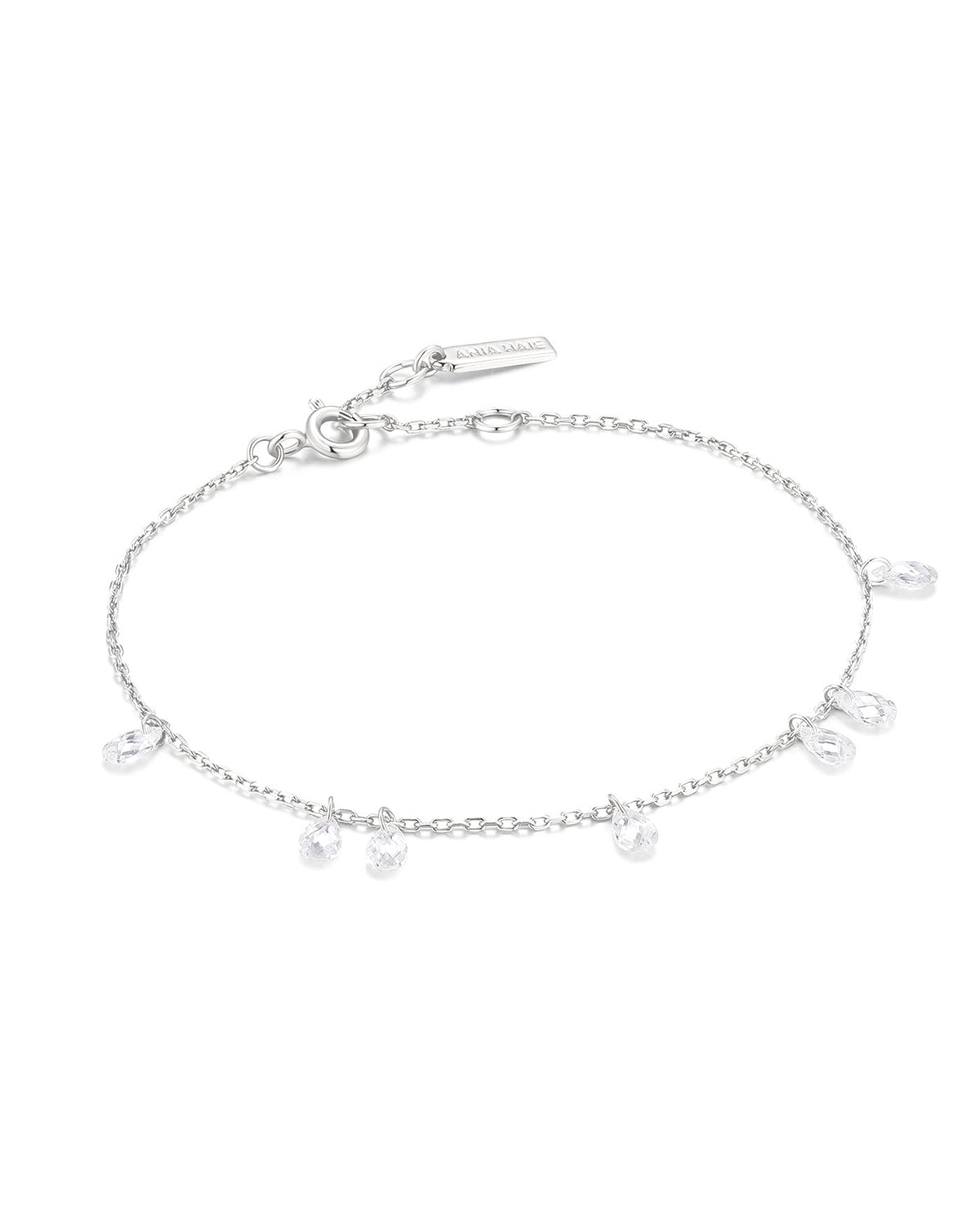 Ania Haie Silver Ethereal Teardrop Dangle Station Bracelet B078-01H B078-01H front packshot