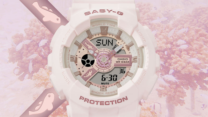 Baby-G Aqua Planet Collaboration 2024 Pink Resin Band Watch BA110AQ-4A