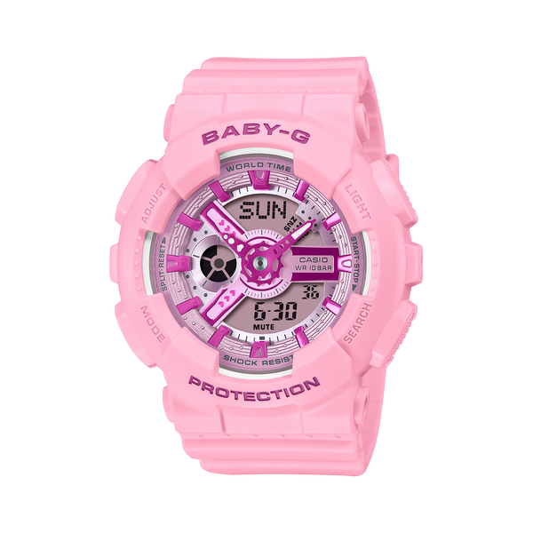 Baby-G 100M Pink Dial Resin Band Watch BA110YK-4A
