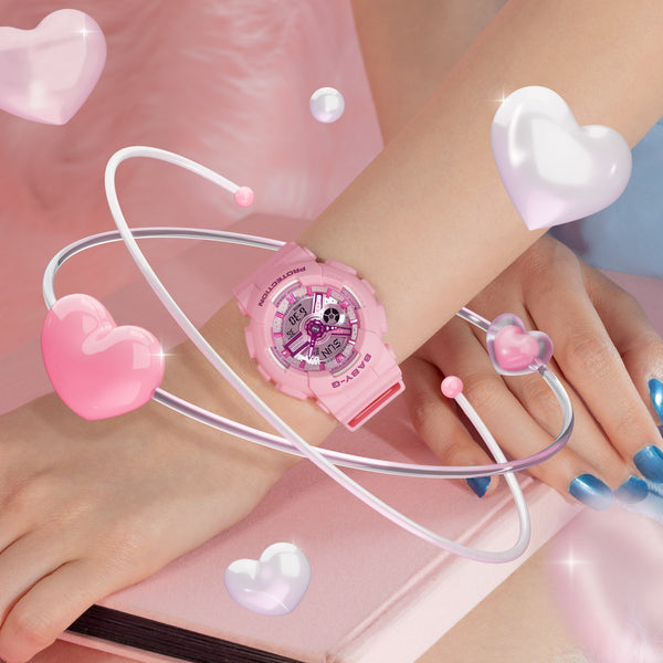 Baby-G 100M Pink Dial Resin Band Watch BA110YK-4A
