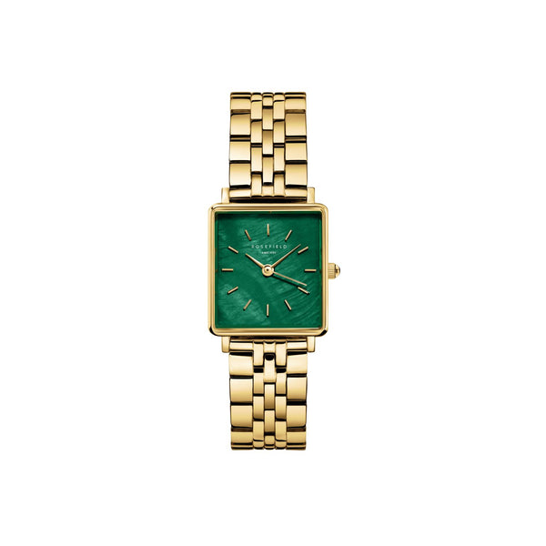 Rosefield Boxy XS Emerald Steel Gold Watch BEGSG-Q050