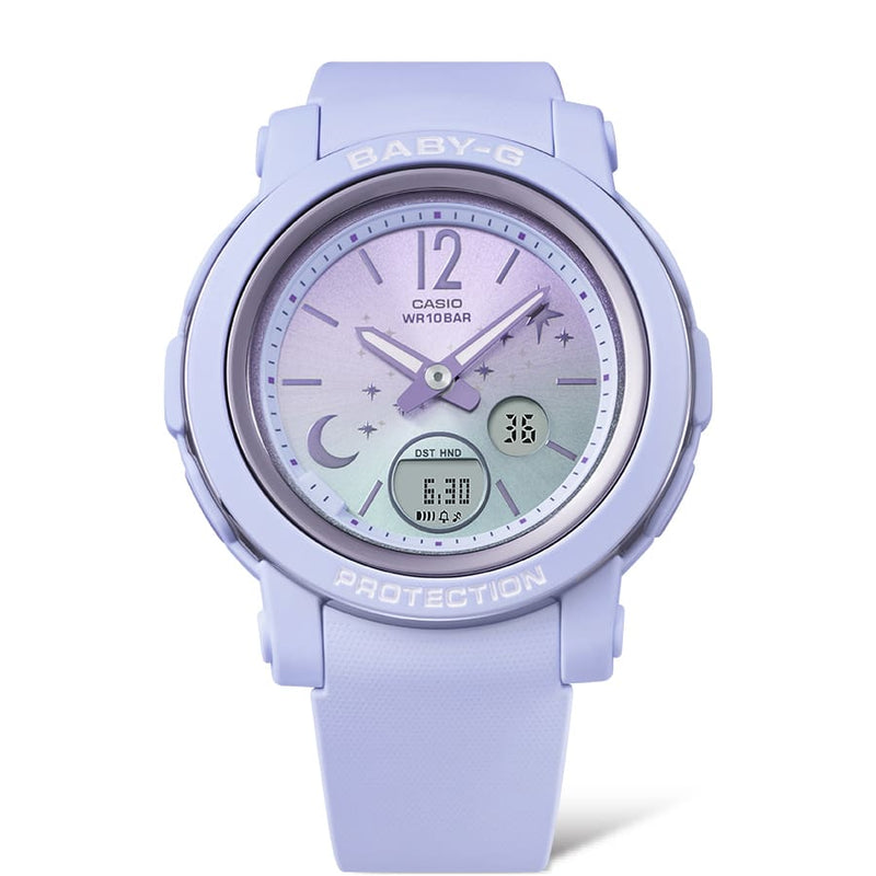 BABY-G DUO Moon and Stars Purple Resin Band Watch BGA290DS-2A