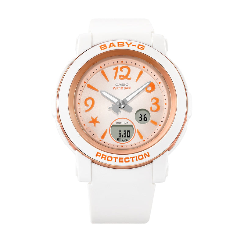 Baby-G Pink Dial White Resin Band Watch BGA290US-4A