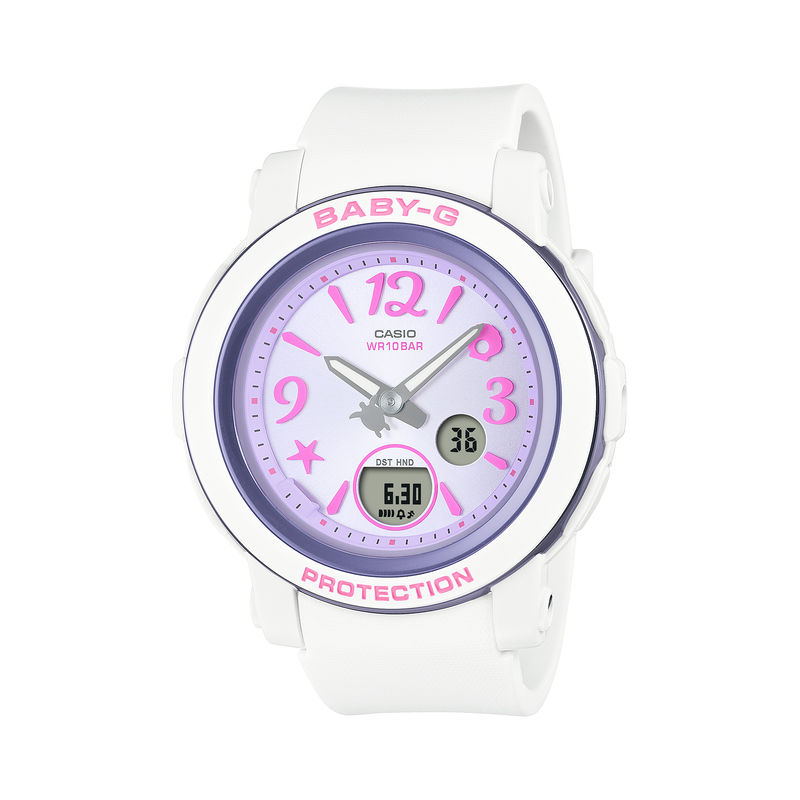 Baby-G Purple Dial White Resin Band Watch BGA290US-6A