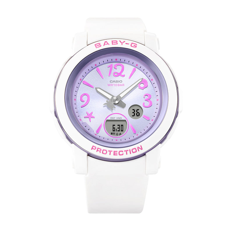 Baby-G Purple Dial White Resin Band Watch BGA290US-6A