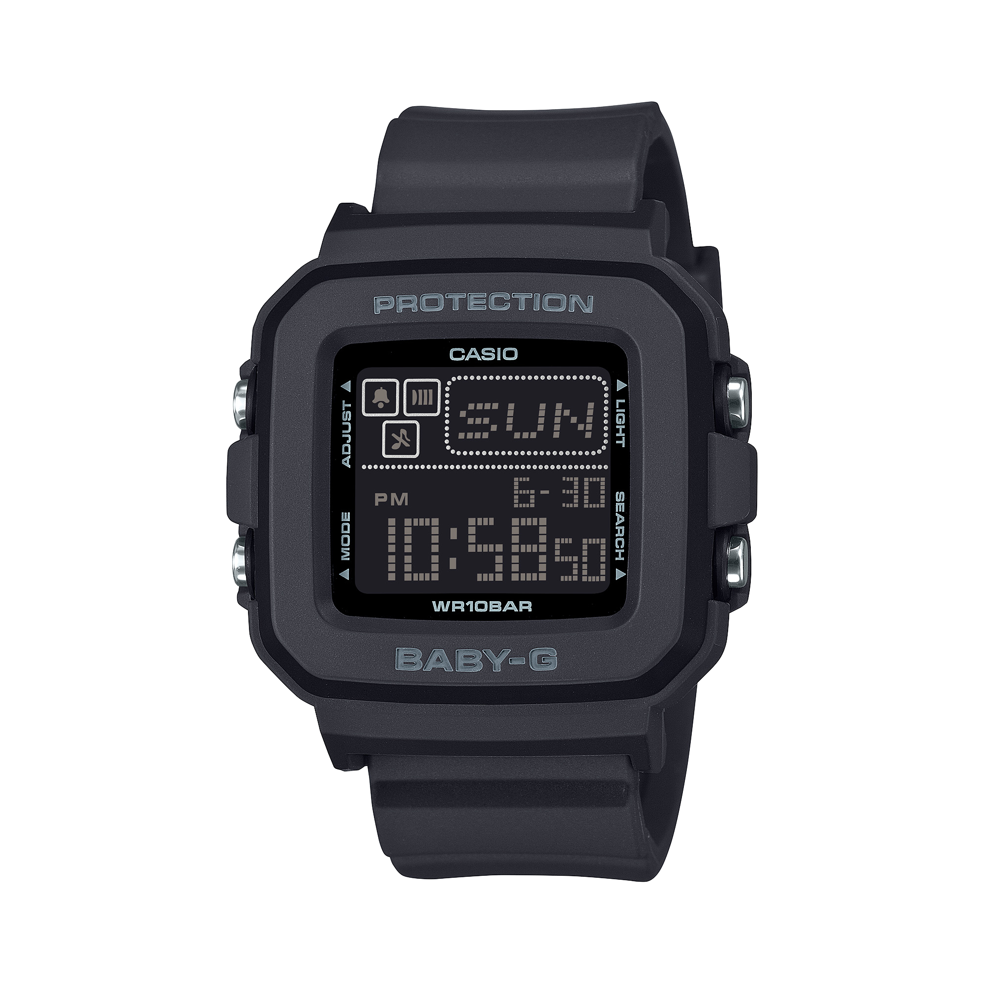 Baby-G Black Dial Black Resin Band Watch BGD10-1D
