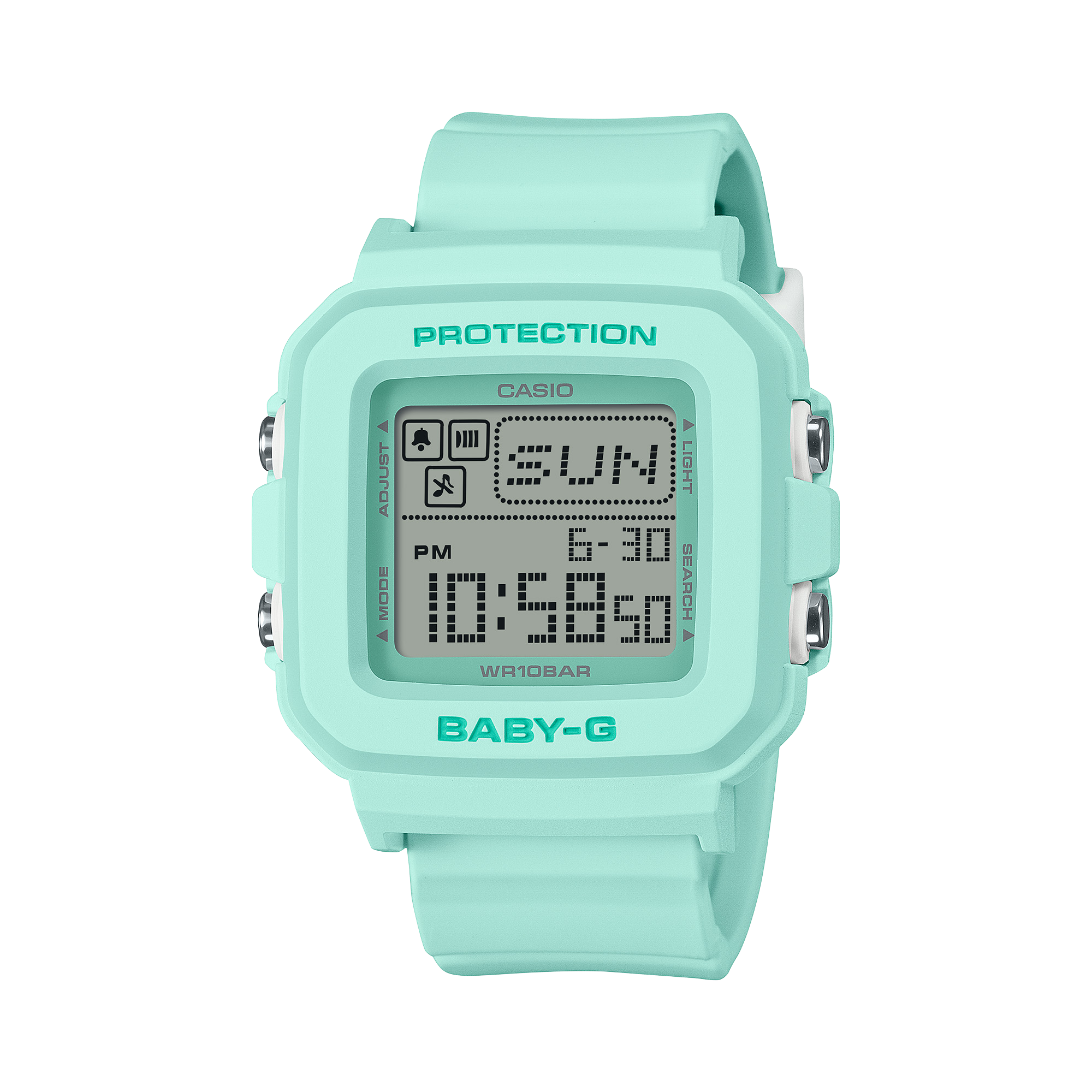 Baby-G Grey Dial Green Resin Band Watch BGD10-3D