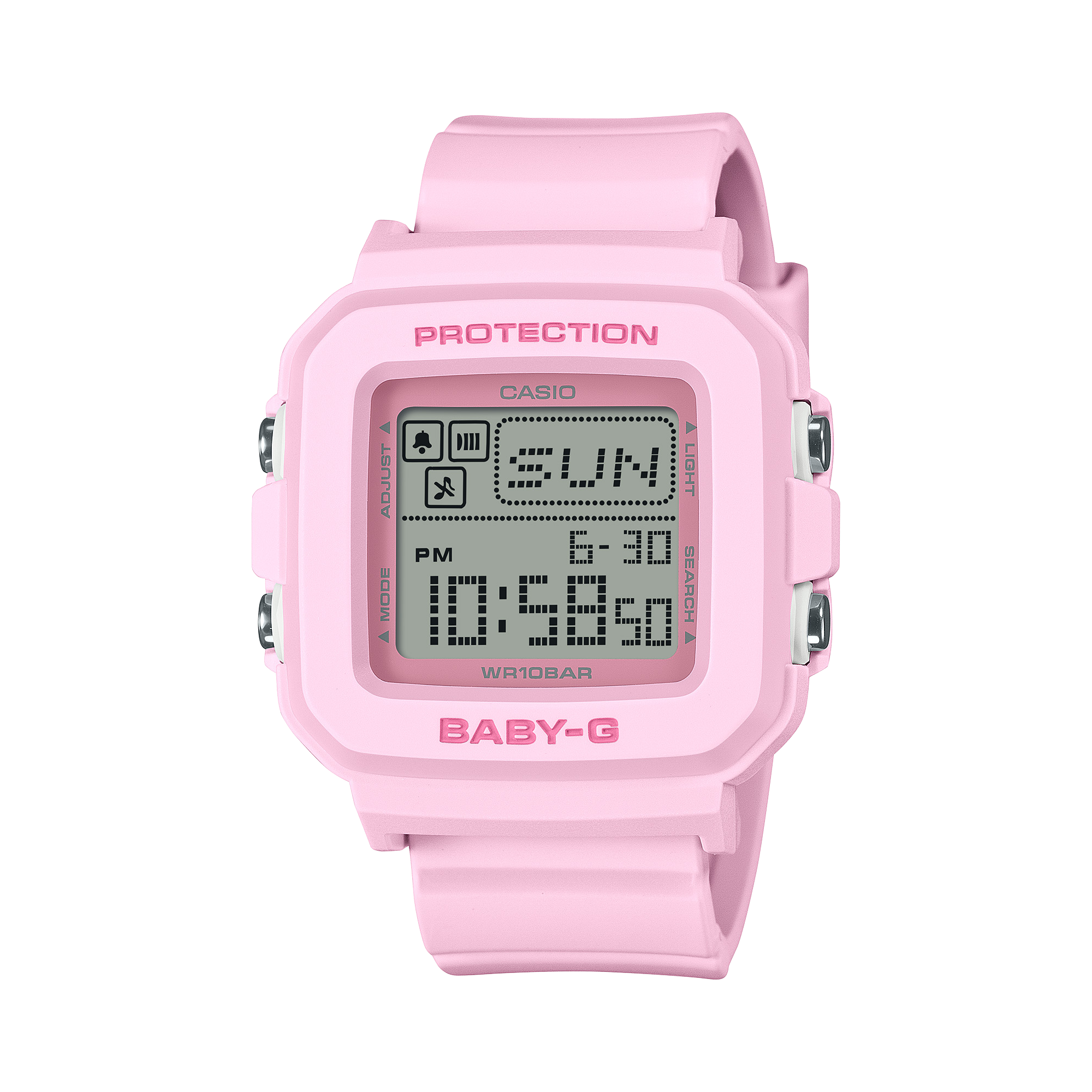 Baby-G Grey Dial Pink Resin Band Watch BGD10-4D