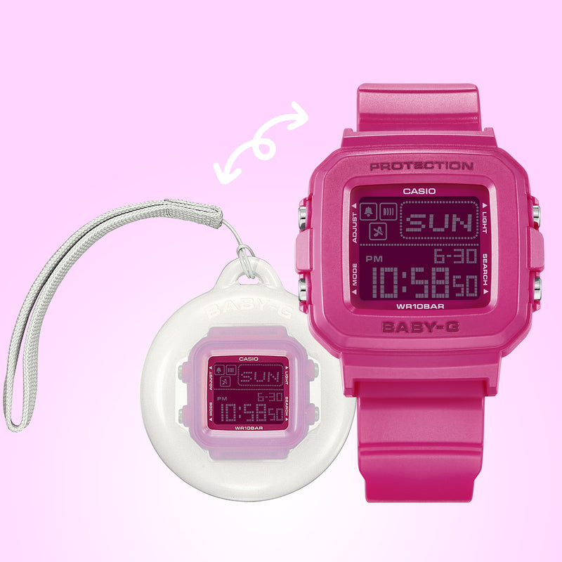 Baby-G Digital Holder Set Pink Resin Band Watch BGD10K-4D