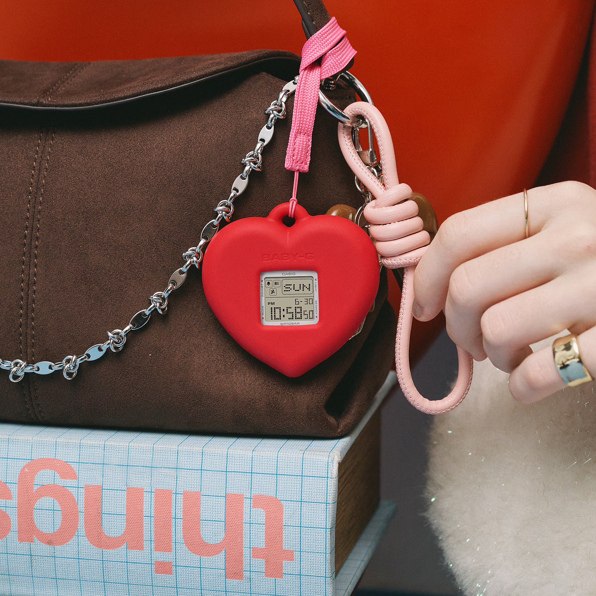 Baby-G Digital Pink Heart Pop Dial White Resin Band Watch BGD10KH-7D