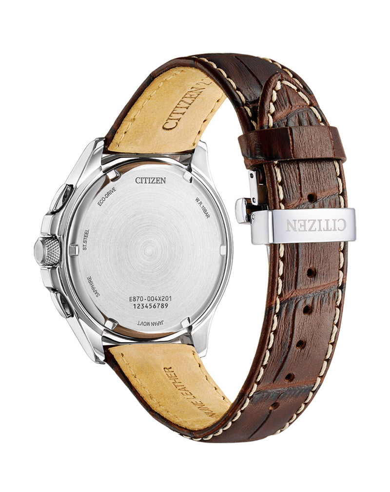 Citizen Eco-Drive Leather Strap Brown Dial Watch BL8160-07X