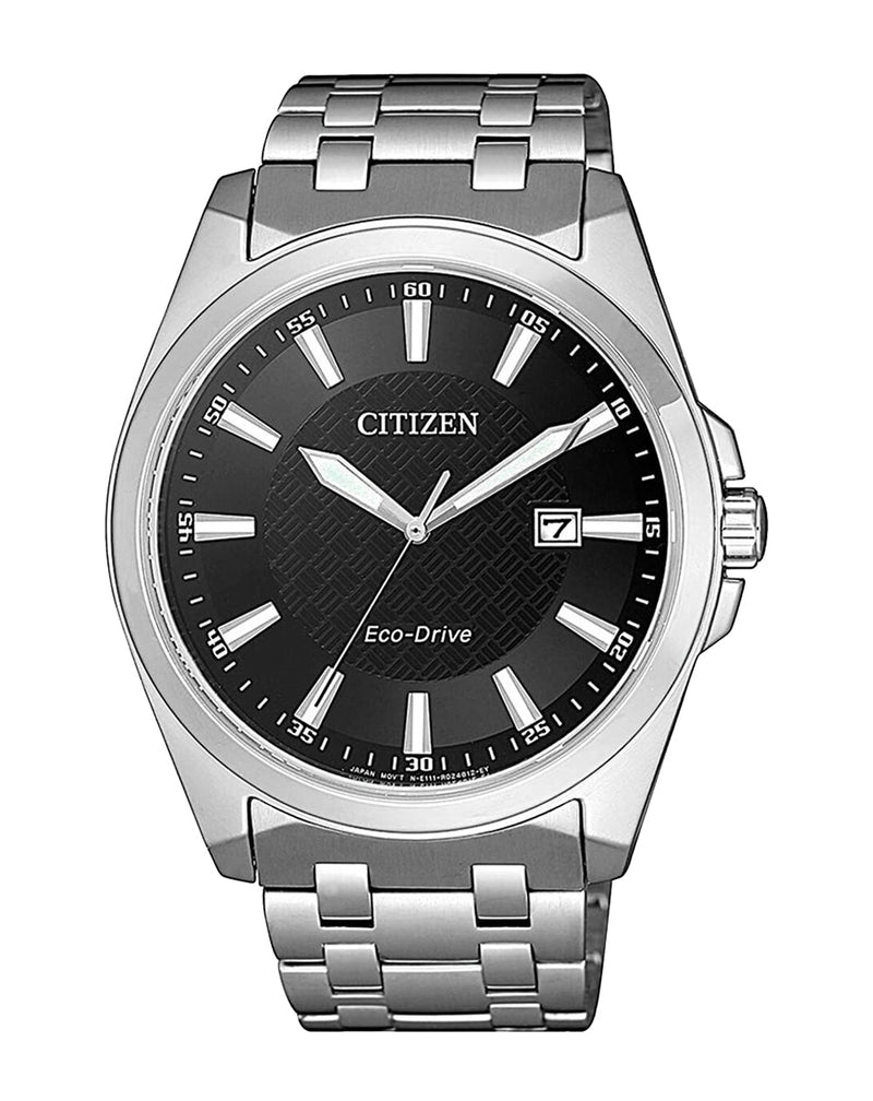 Citizen Eco-Drive Black Dial Stainless Steel Watch BM7108-81E