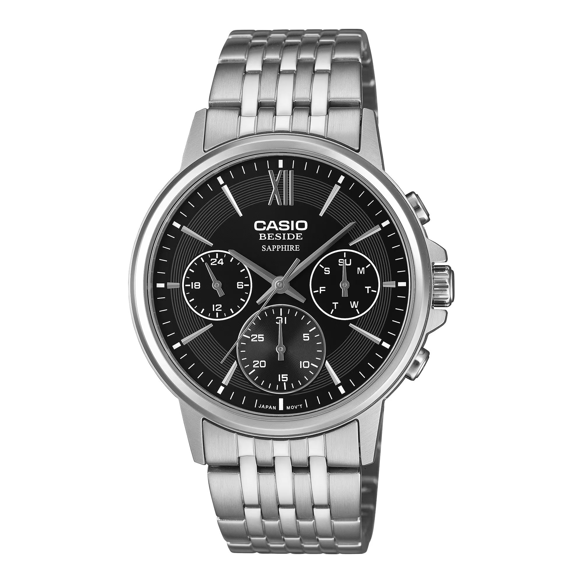 Casio Beside Chronograph Sapphire Crystal Black Dial Men's Watch BMS300D-1A