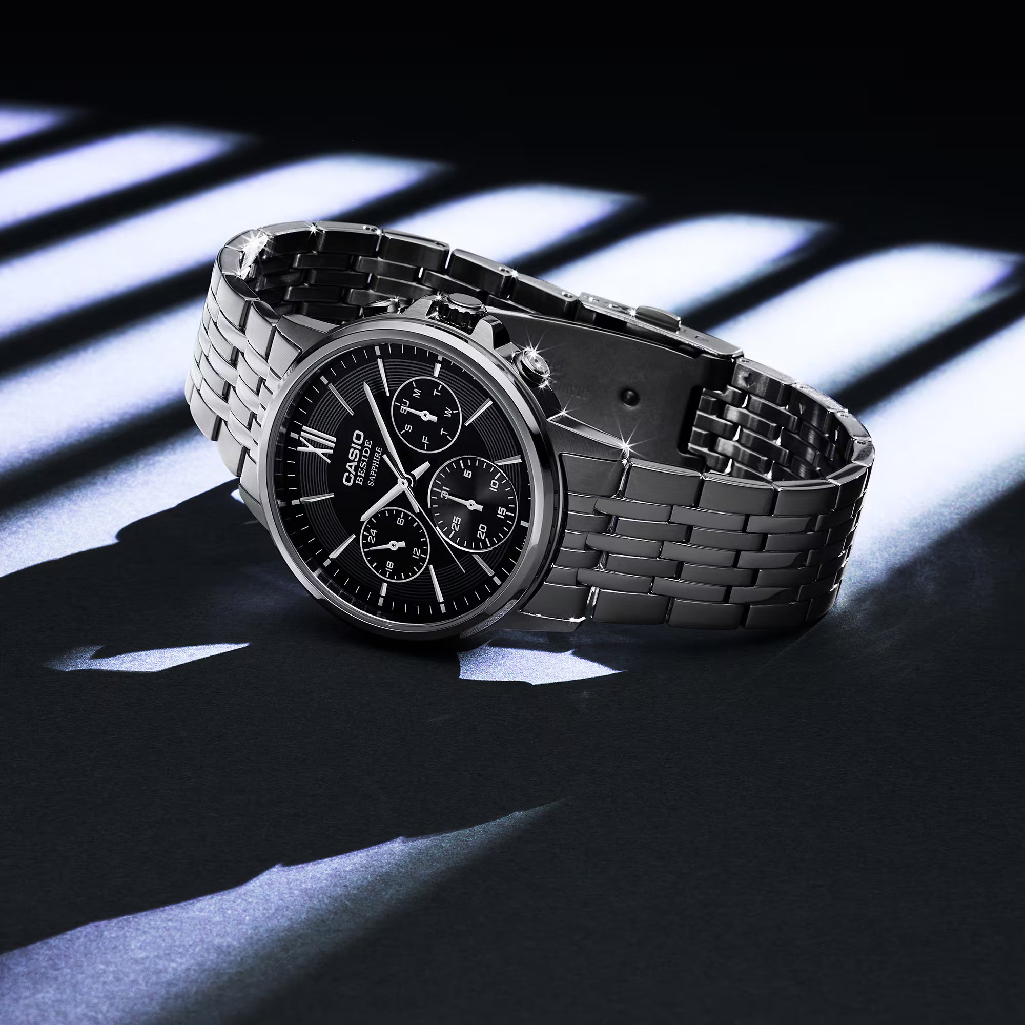 Casio Beside Chronograph Sapphire Crystal Black Dial Men's Watch BMS300D-1A