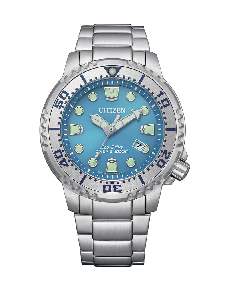 Citizen Promaster Eco-Drive Stainless Steel Blue Dial Watch BN0165- 55L