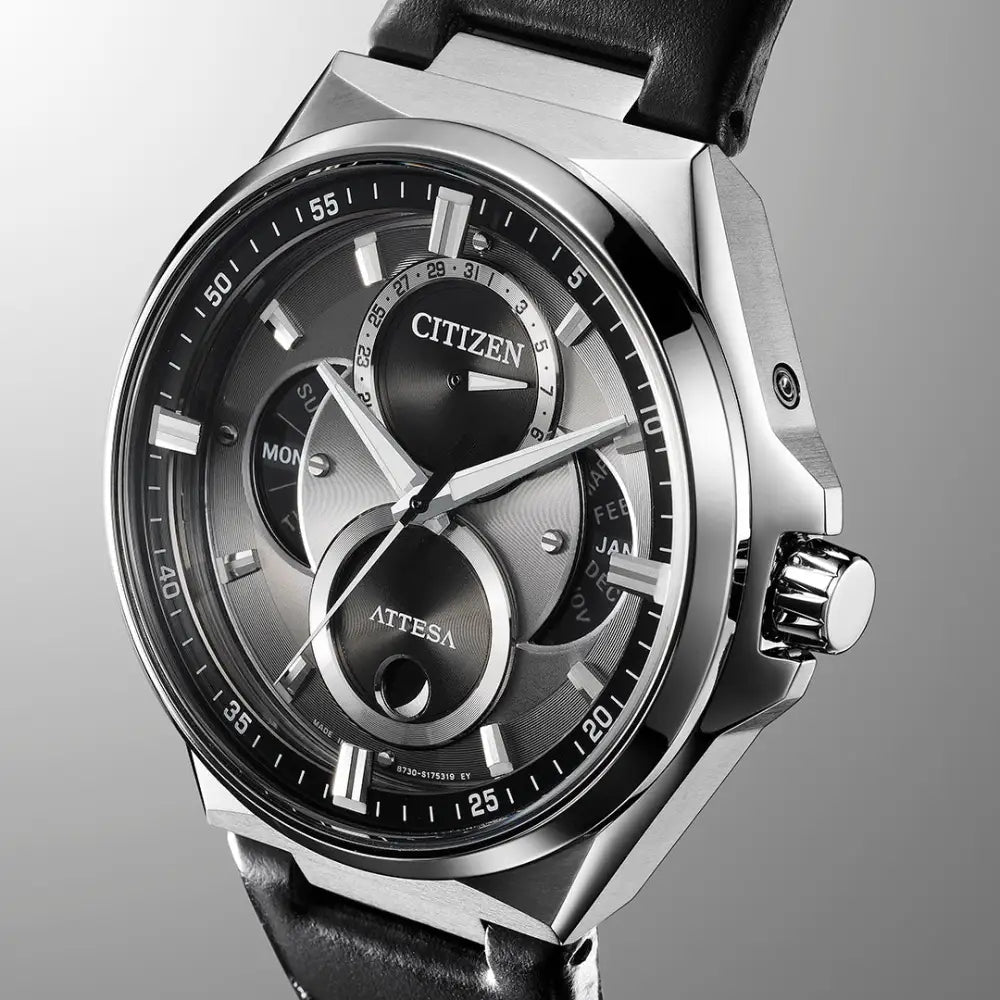 Citizen Attesa Eco-Drive Black Leather Strap Watch BU0060-09H
