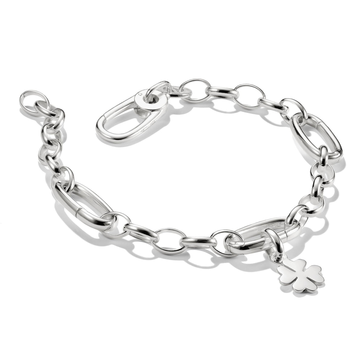 Thomas Sabo Silver-Plated Charm Club Bracelet with 3 Connect Links TC1203M-17 view 4